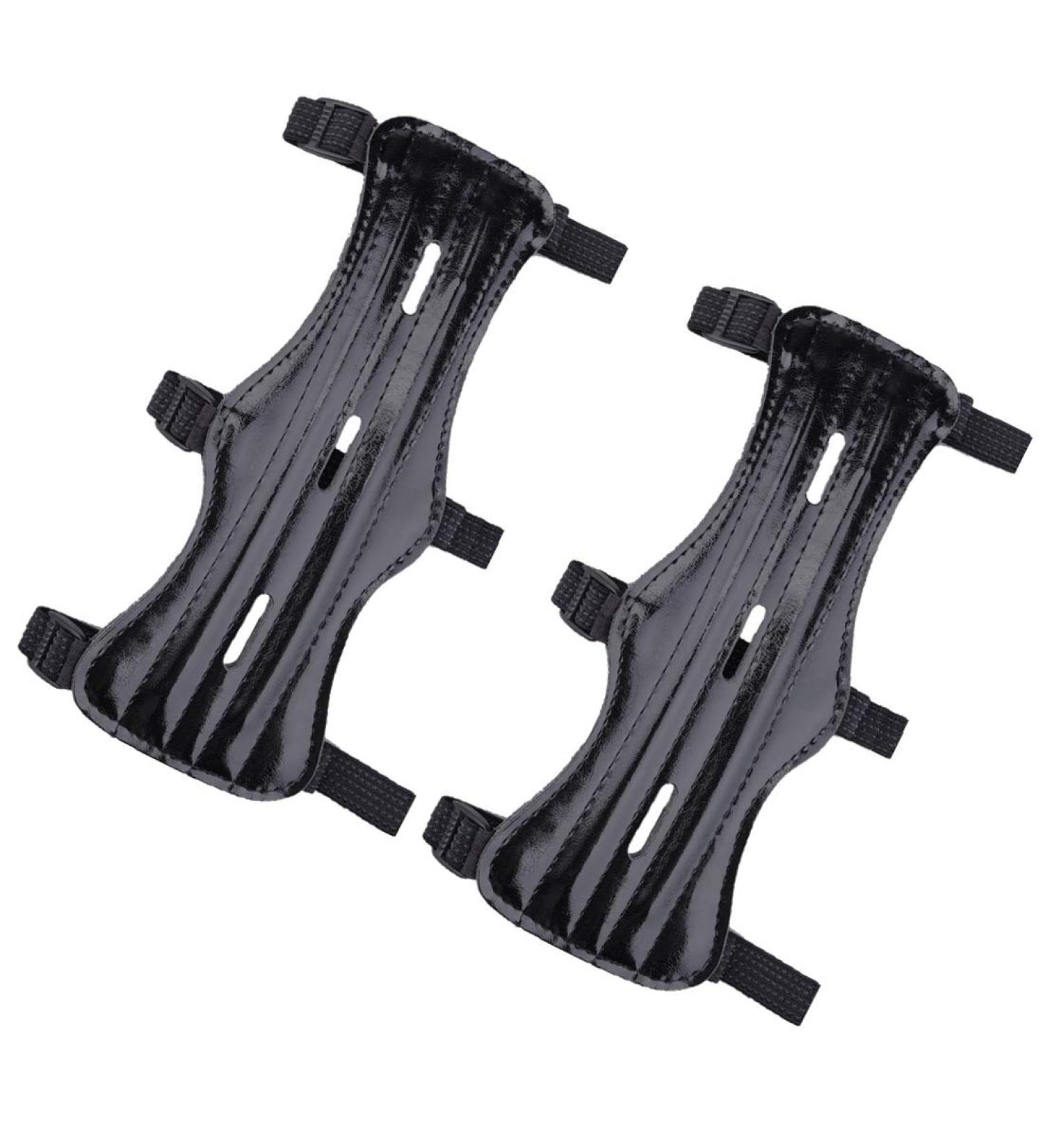 KRATARC Archery Arm Guard 3-Strap Adjustable Lightweight Hunting Target Shooting Accessory - Black (2PCS) - Buy Online on GoSupps.com