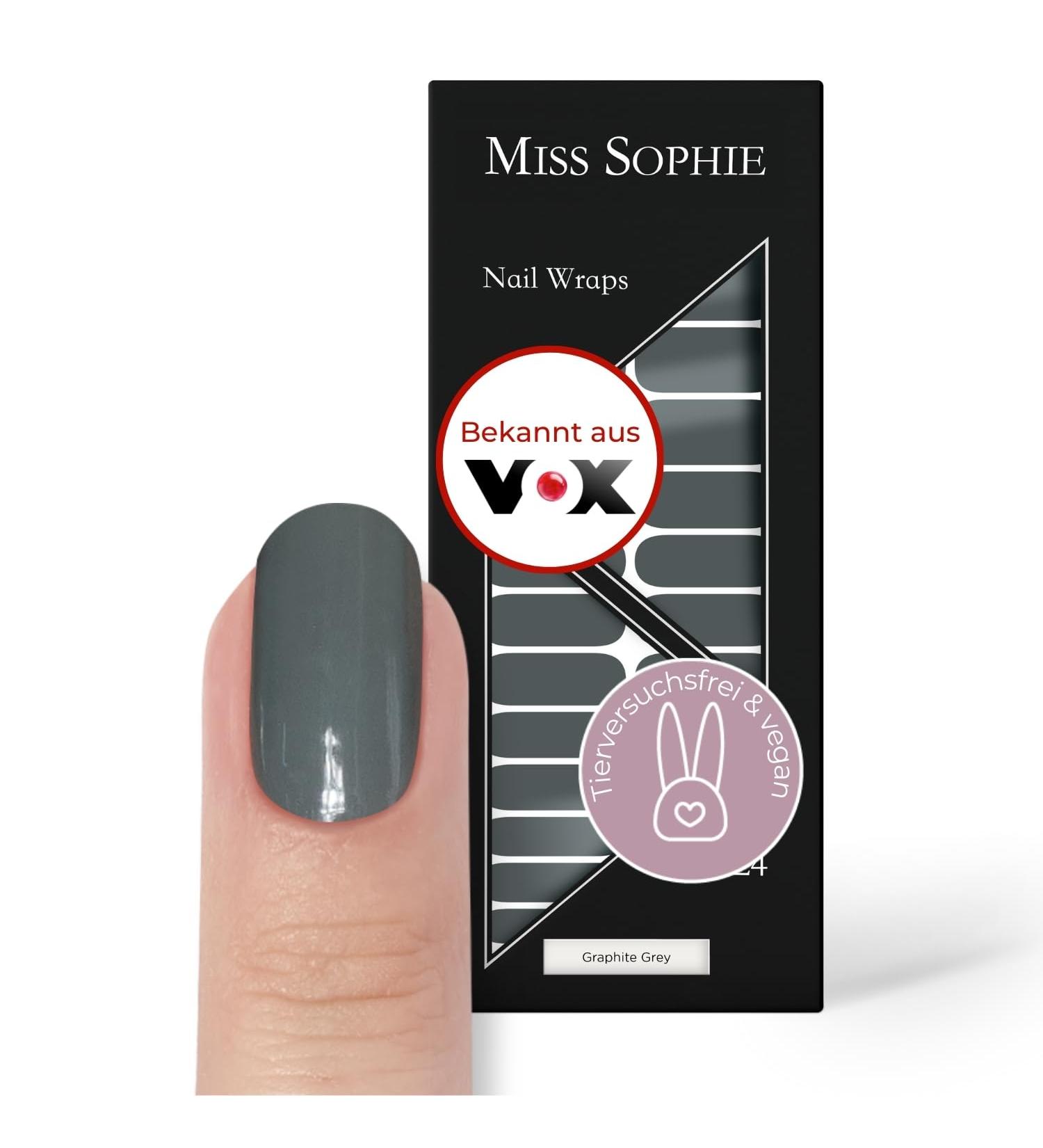 Original Miss Sophie Nail Foils - Ultra-Thin Graphite Gray Nail Polish Stripes for Finger & Toenails | Perfect for Natural Acrylic Gel & Shellac Nails | International Shipping Available - Buy Online on GoSupps.com