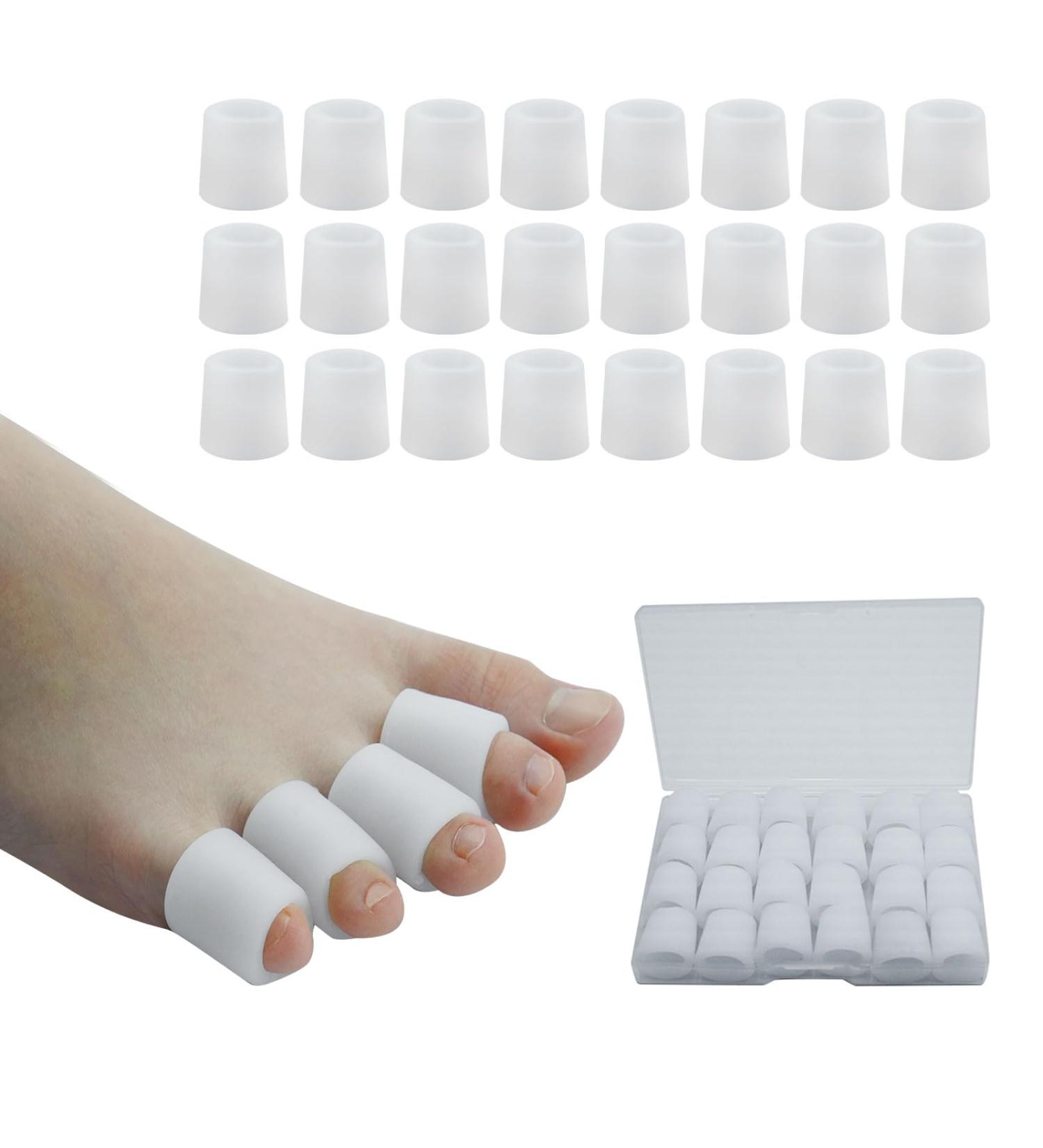 Silicone Toe Protector - 24 Pack Gel Toe Caps for Pain Relief Corns Calluses Blisters & Friction - Ultimate Toe Protection - Buy Online on GoSupps.com