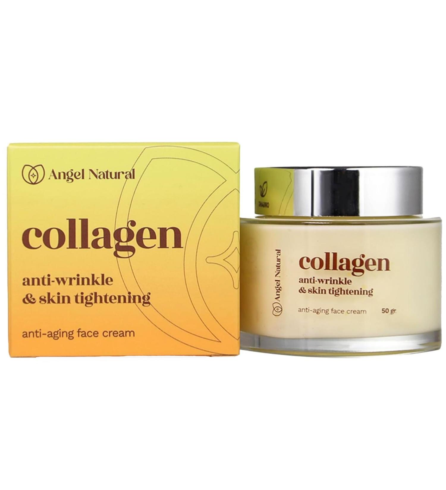 Angel Natural Collagen Face Cream - Anti-Wrinkle & Skin Tightening Moisturizer | Korean Skincare Anti-Aging Firming Vitamin E & B5 | 50g / 1.7oz - Buy Online on GoSupps.com