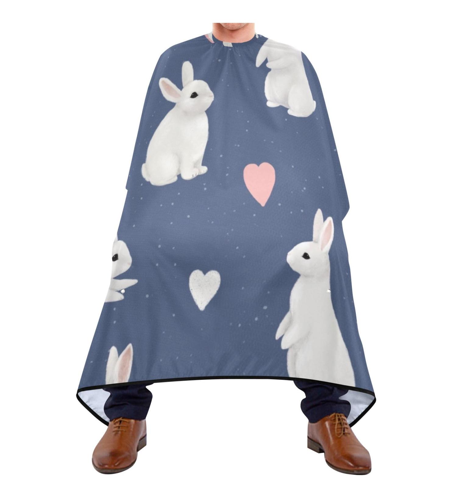 Waterproof Barber Cape - Unisex Haircut Bib with Rabbits Hearts & Cheetah Design for Men | Durable & Stylish Hair Cutting Capes - Buy Online on GoSupps.com