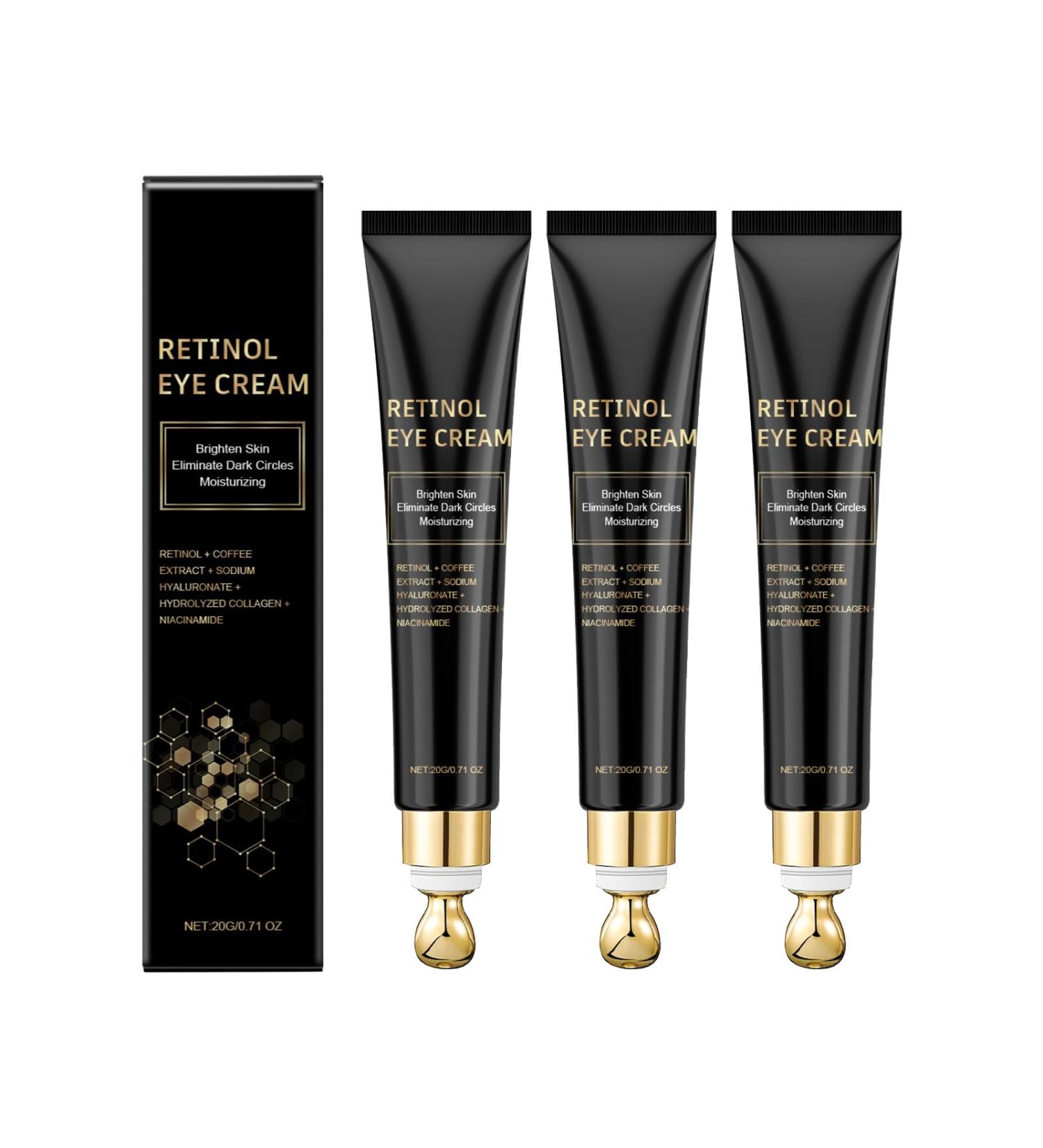 YOENBG Retinol eye cream against dark circles antiwrinkle eye cream with cooling roller ball niacinamide hyaluronic acid and caffeine quickly absorbed by puffy eyes and fine lines 3 - Buy Online on GoSupps.com