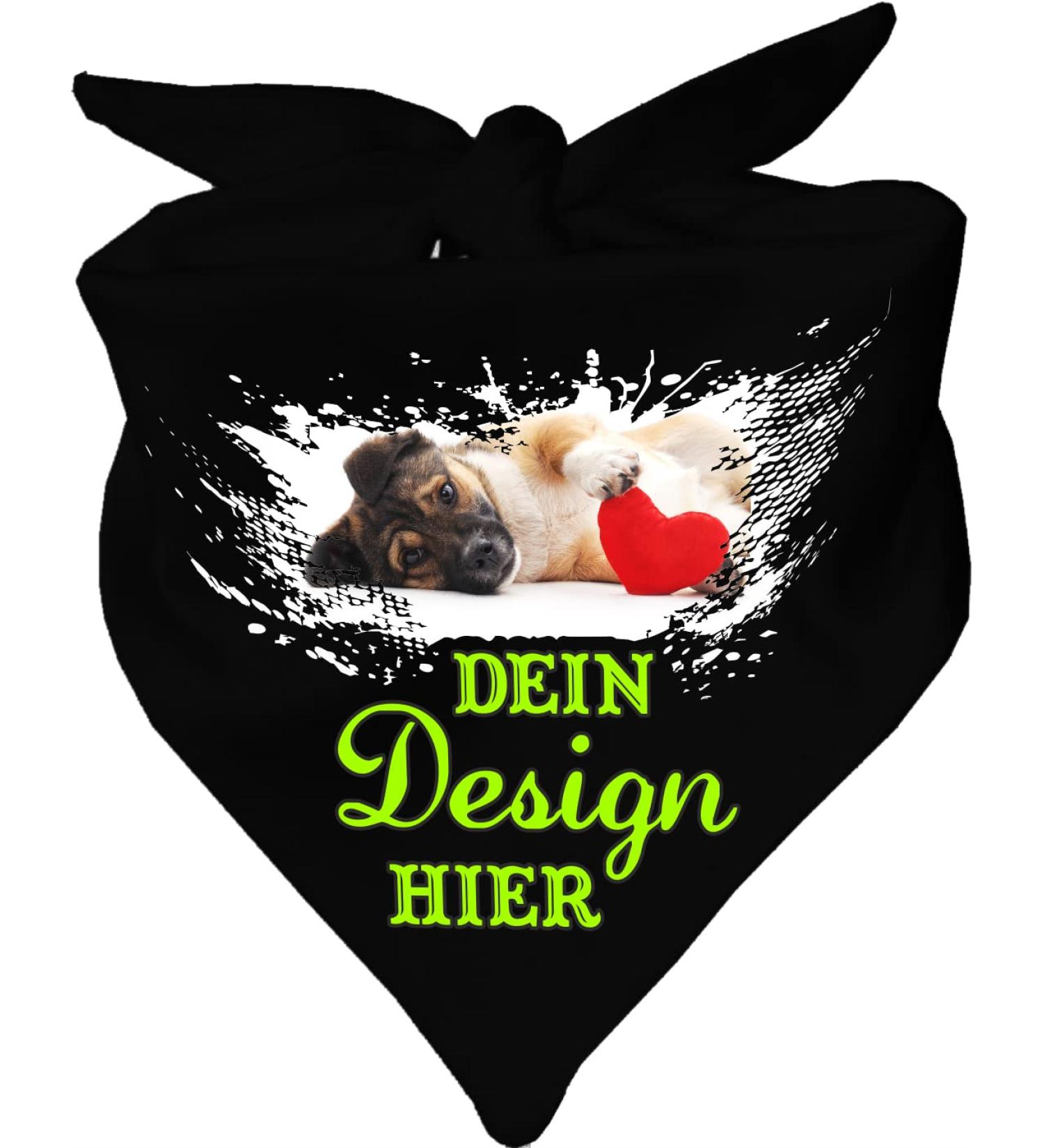 Personalized Black Dog Triangular Scarf - Custom Motif 55 cm (55 x 18) - International Shipping Available - Buy Online on GoSupps.com
