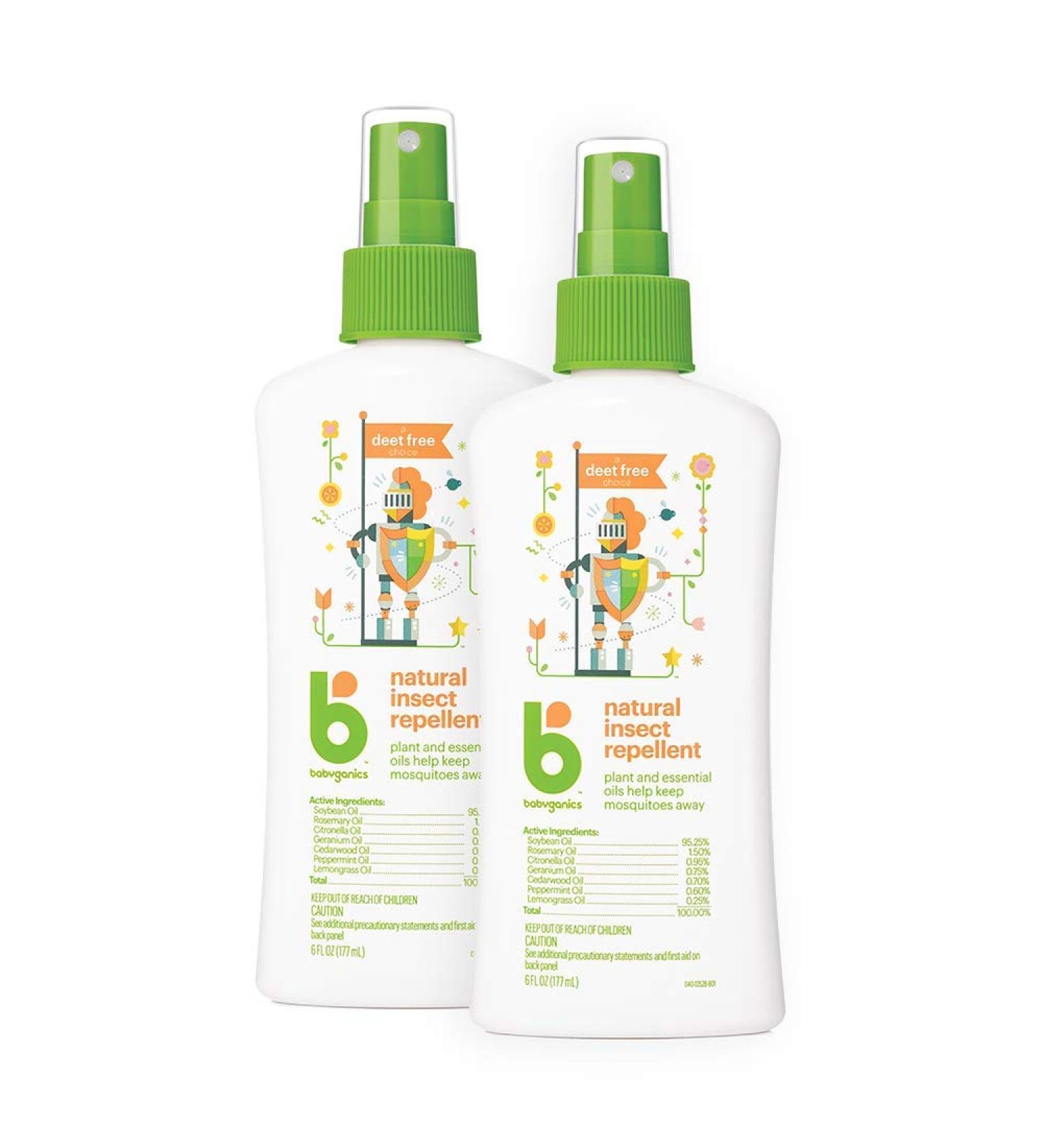 Babyganics Insect Spray 6oz - 2 Pack | Plant & Essential Oil Bug Repellent - Buy Online on GoSupps.com