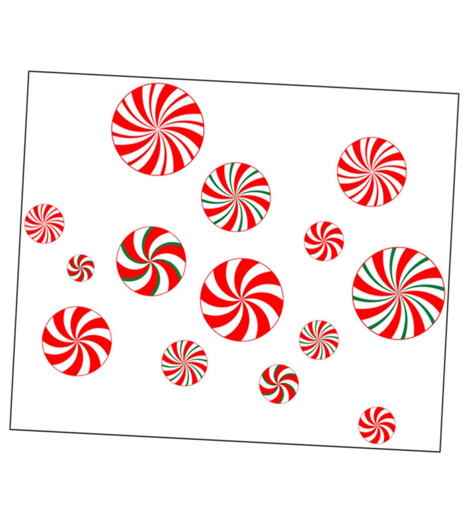 DOITOOL 1 Sheet Candy Wall Sticker Christmas Sticker Red White Peppermint Sticker Decorative Floor Sticker - Buy Online on GoSupps.com
