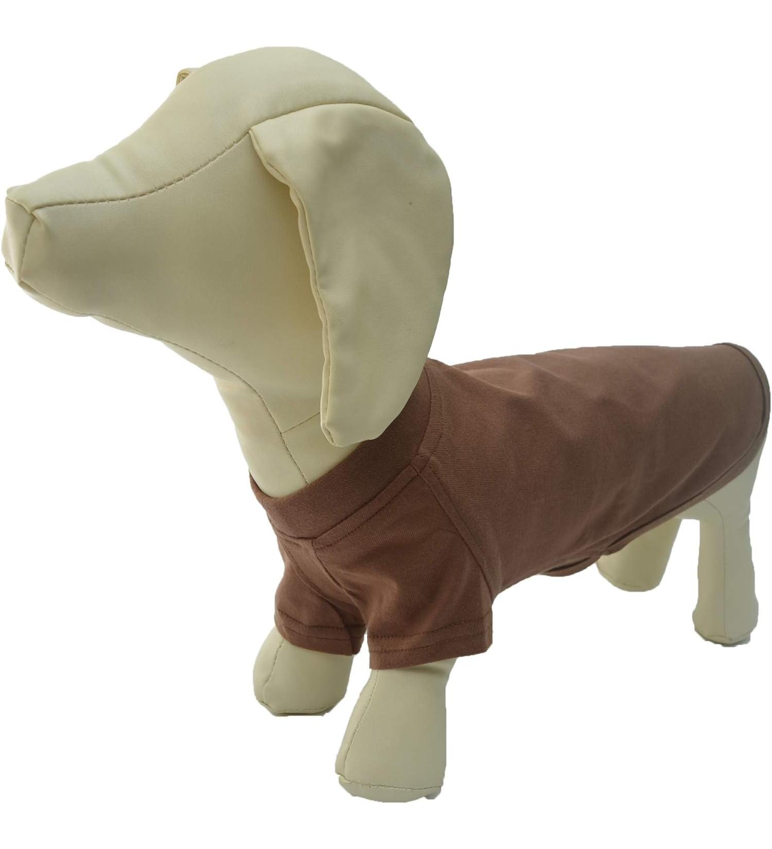 Lovelonglong Pet Clothing Dog Costumes Dachshund Clothes Blank T-Shirt Tee Shirts for Dachshund Dogs Corgi 100% Cotton Coffee D-XL D-XL (for Dachshund -30lbs) Coffee - Buy Online on GoSupps.com