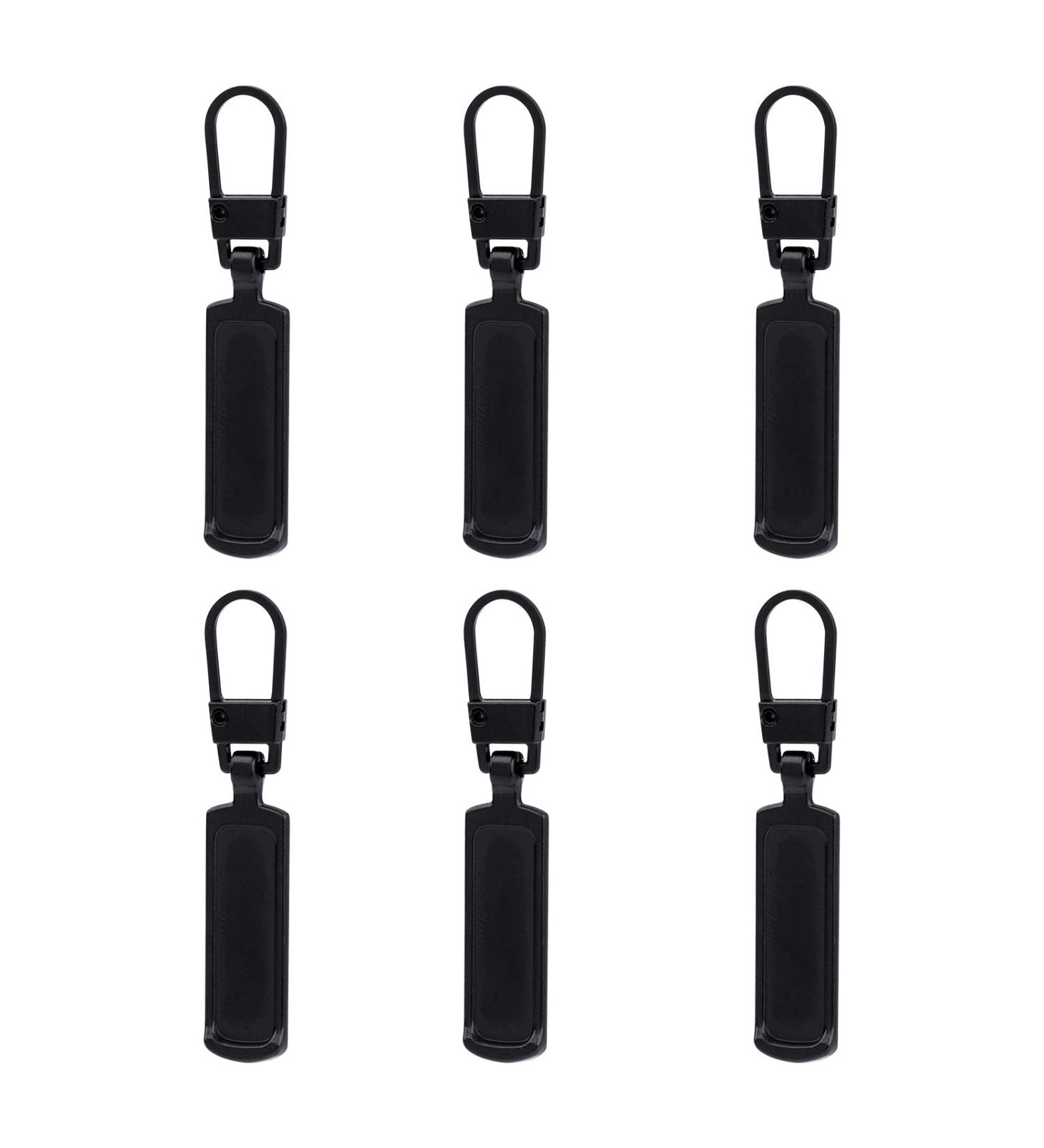 Toymis 6-Piece Universal Zipper Repair Kit - Removable Metal Pulls for Jackets Clothing Pants Jeans Luggage & Handbags - Durable Black Zippers - Buy Online on GoSupps.com