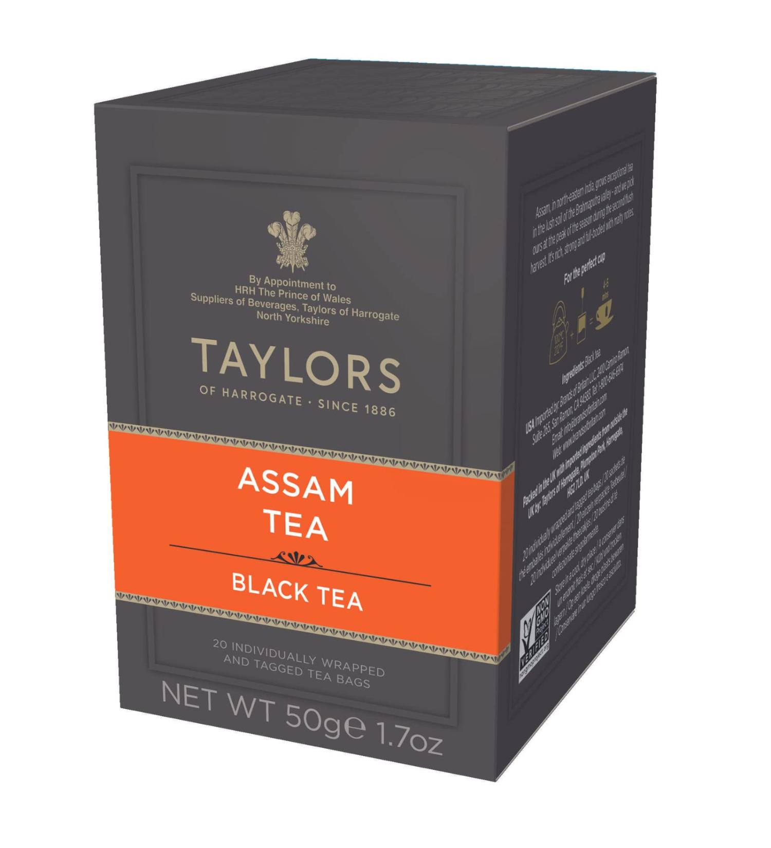 Taylors of Harrogate Pure Assam Tea - 20 Wrapped & Tagged Tea Bags - Buy Online on GoSupps.com