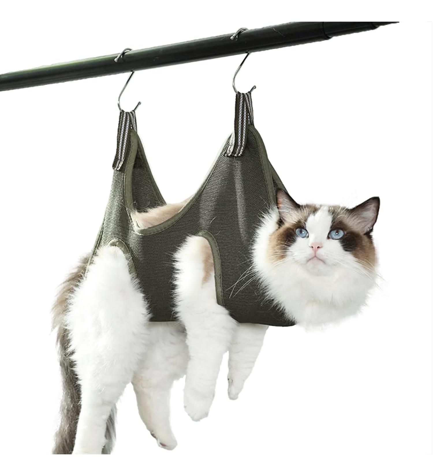 Qrity Cat Care Pocket Hammock Set - Dog & Cat Nail Cutting Dishes with S Hooks - Green - Buy Online on GoSupps.com