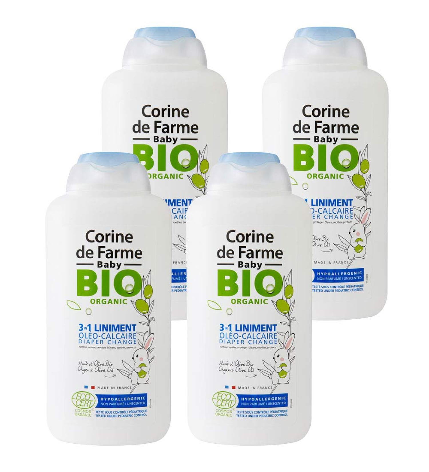 Corine de Farme Oil Limescale Liniment | Baby Changing Care | Organic Ecocert Cosmos Certification | Fragrance Free Preservative Free Mineral Oil | Irritation Prevention and Redness | Pack of 4 - Buy Online on GoSupps.com