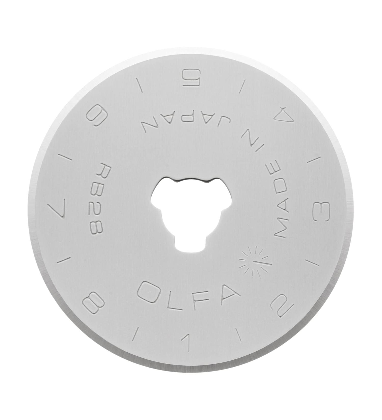 OLFA 28mm Rotary Cutter Replacement Blades - Pack of 2 Tungsten Steel Circular Blades for Crafts, Sewing, Quilting & Scrapbooking - Buy Online on GoSupps.com