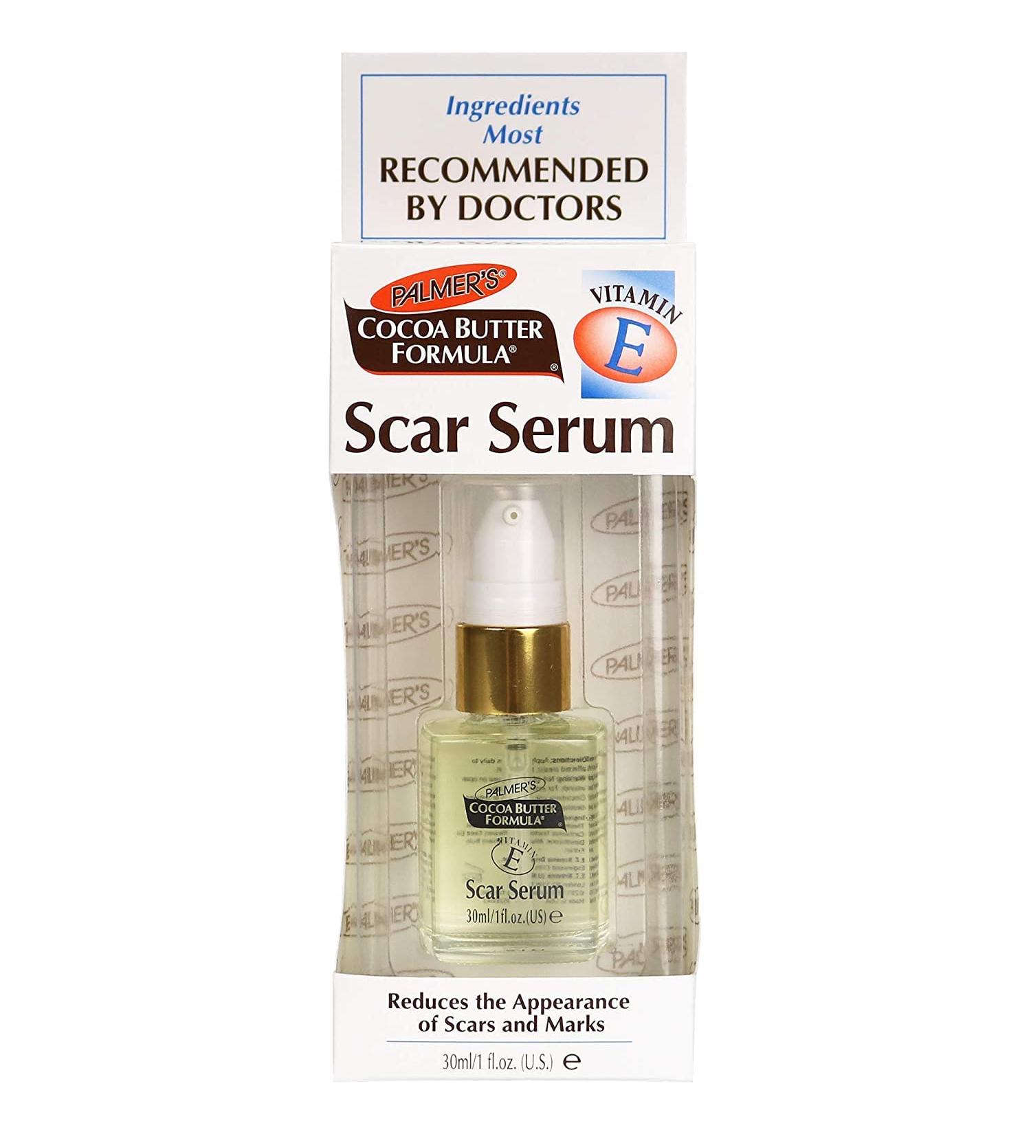 Palmers Cocoa Butter Scar Serum with Vitamin E 1oz - Fades Scars and Hydrates Skin - Buy Online on GoSupps.com