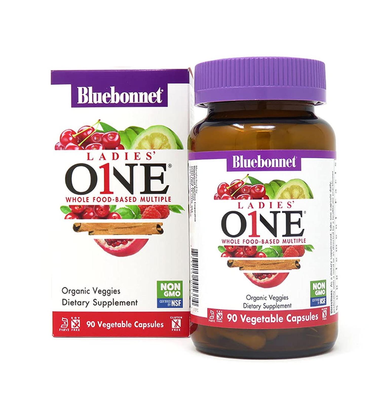 Bluebonnet Nutrition Ladies ONE Whole Food Multivitamin - 90 Vegetable Capsules - Buy Online on GoSupps.com