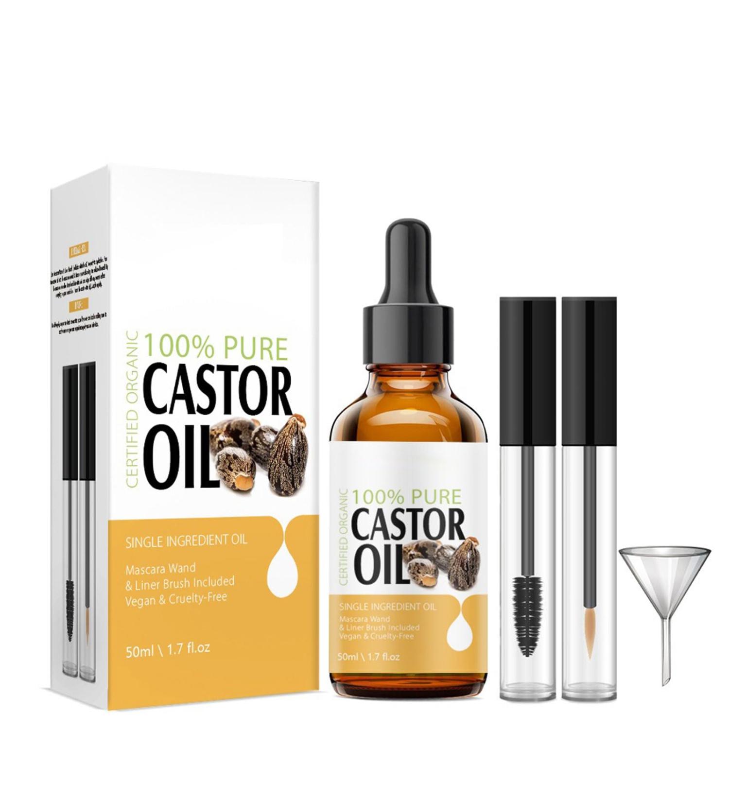 Shefave Castor Oil Organic Cold Pressed Scalp Oil with Hair Oil Applicator Hair Oil for Dry Hair Hair Growth Oil Castor Oil for Eyelashes Hair Skin Nails Beard Strengthening the Hair Root - Buy Online on GoSupps.com