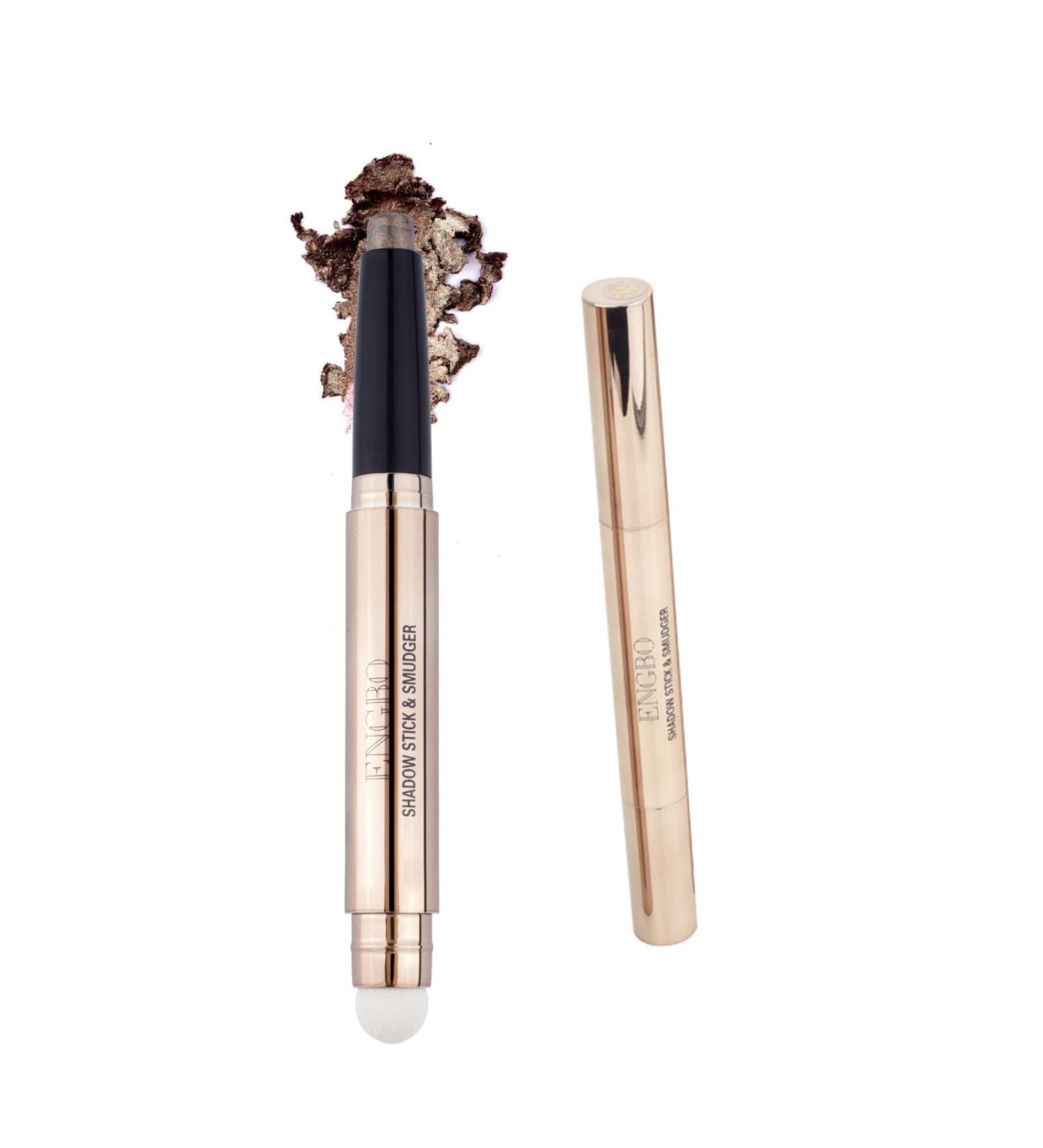 Brown Eyeshadow Stick + Sponge Brush Set | Long-Lasting Waterproof Eye Shadow | Hypoallergenic Shimmer Shadow Pencil - Multi-Dimensional Eyes | Shade 07 - Buy Online on GoSupps.com