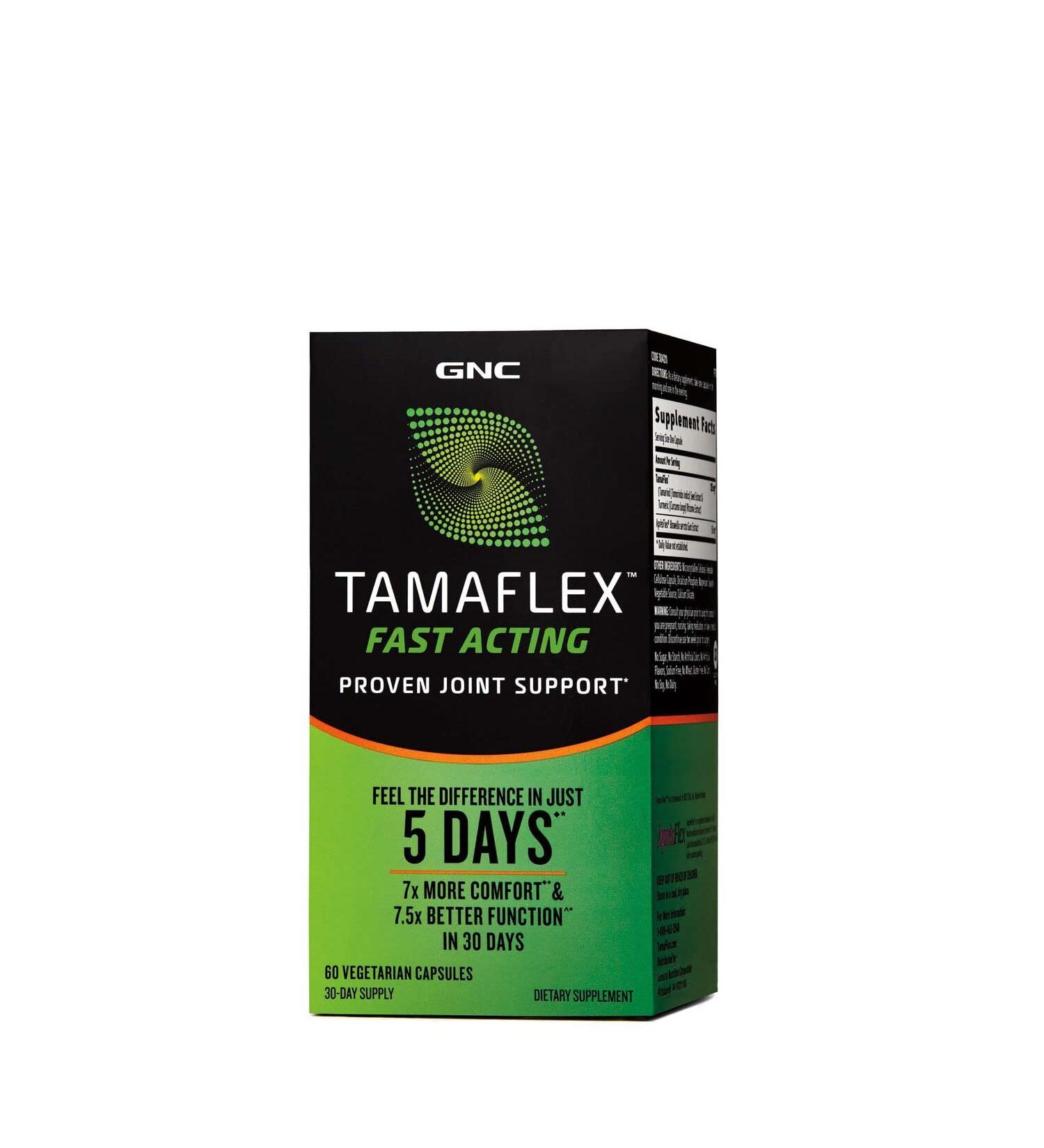 GNC TamaFlex Fast Acting 60 Vegetarian Capsules - Joint Support Supplement - Buy Online on GoSupps.com