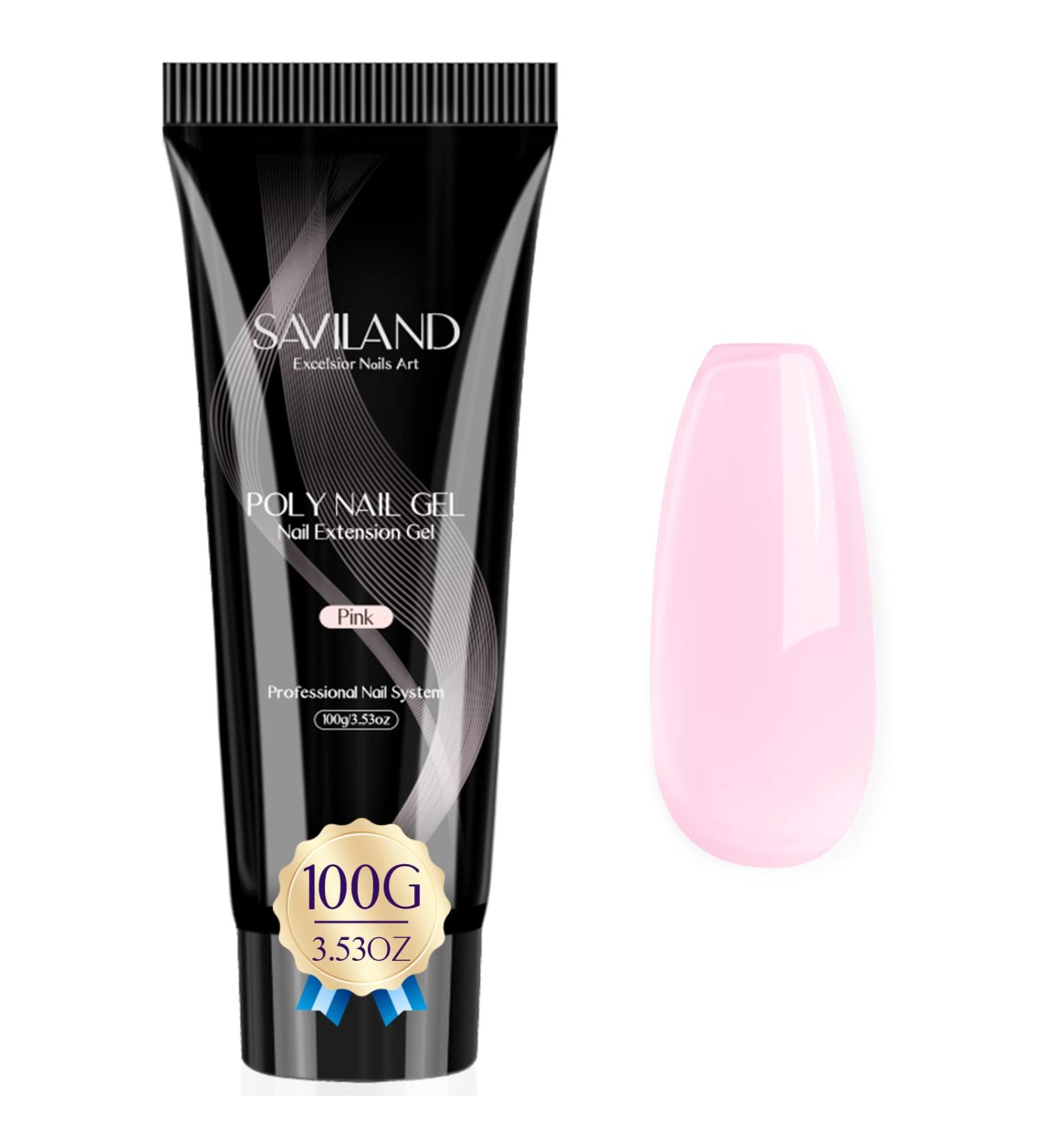SAVILAND 3.53oz Pink Poly Gel Nail Kit for Salon and DIY Manicures - Buy Online on GoSupps.com