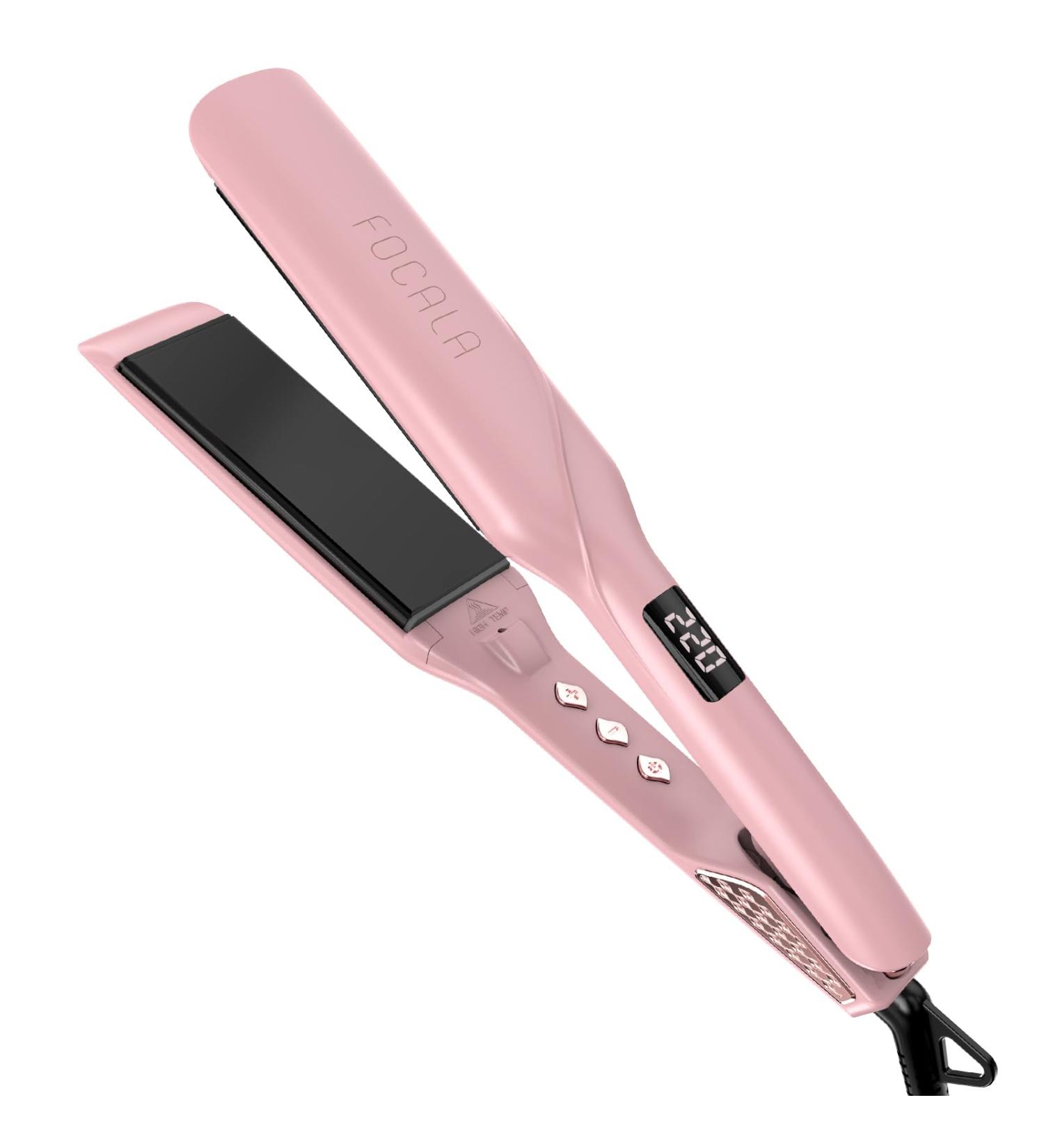 Premium 1.75 Inch Titanium Ceramic Hair Straightener - Dual Voltage Flat Iron for All Hair Types Fast Styling - Buy Online on GoSupps.com