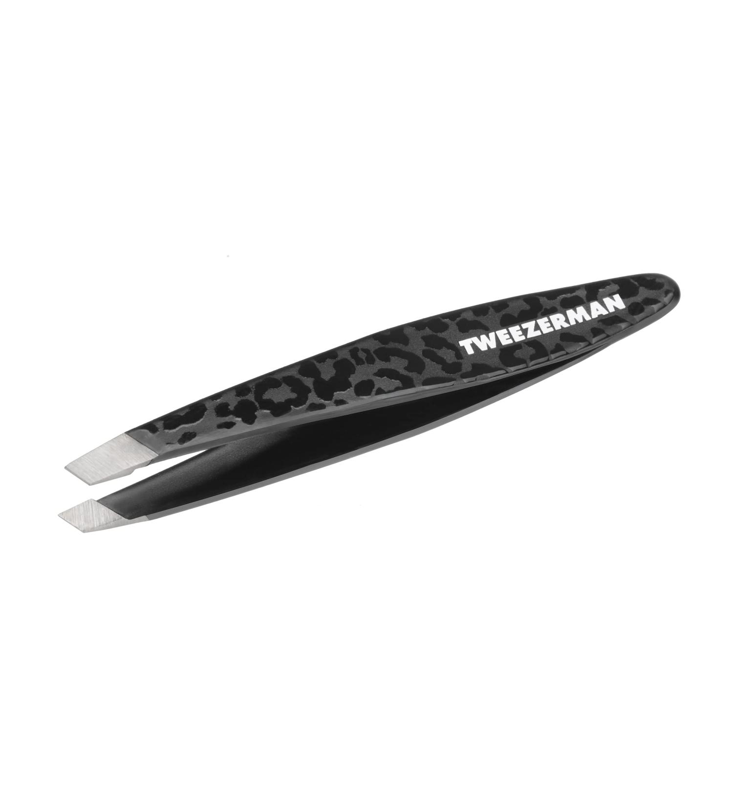 Tweezerman Black Leopard Mini Slant Tweezer - Precision Stainless Steel - Buy Online on GoSupps.com