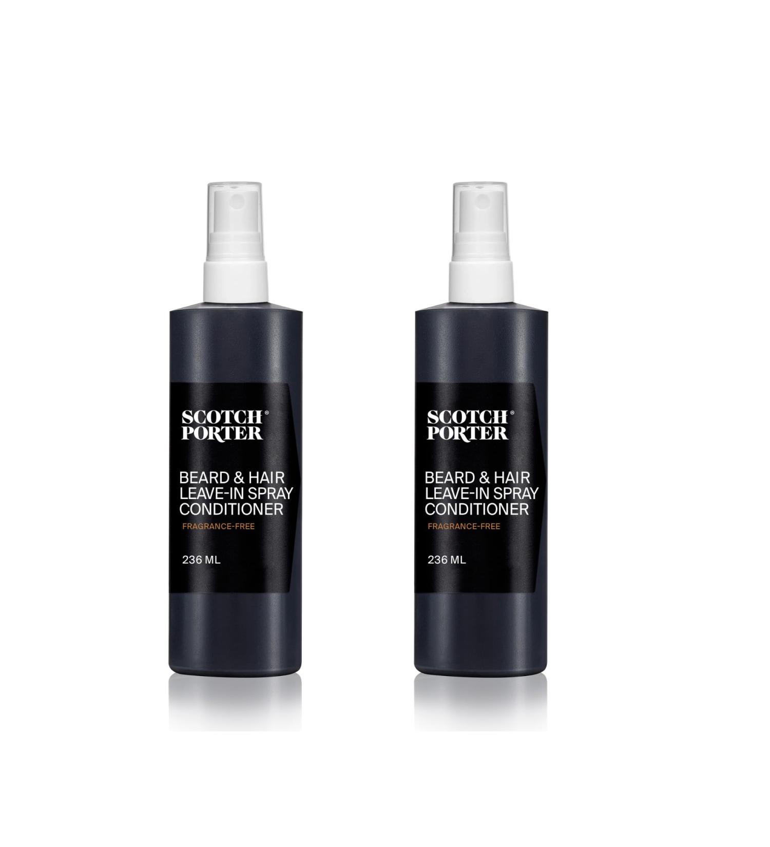Scotch Porter Leave-in Conditioner Spray for Men | Daily Hydration Leave-In Beard & Hair Conditioner Spray | Non-Toxic Ingredients Free of Parabens Sulfates & Silicones |8oz 2 Pack - Buy Online on GoSupps.com