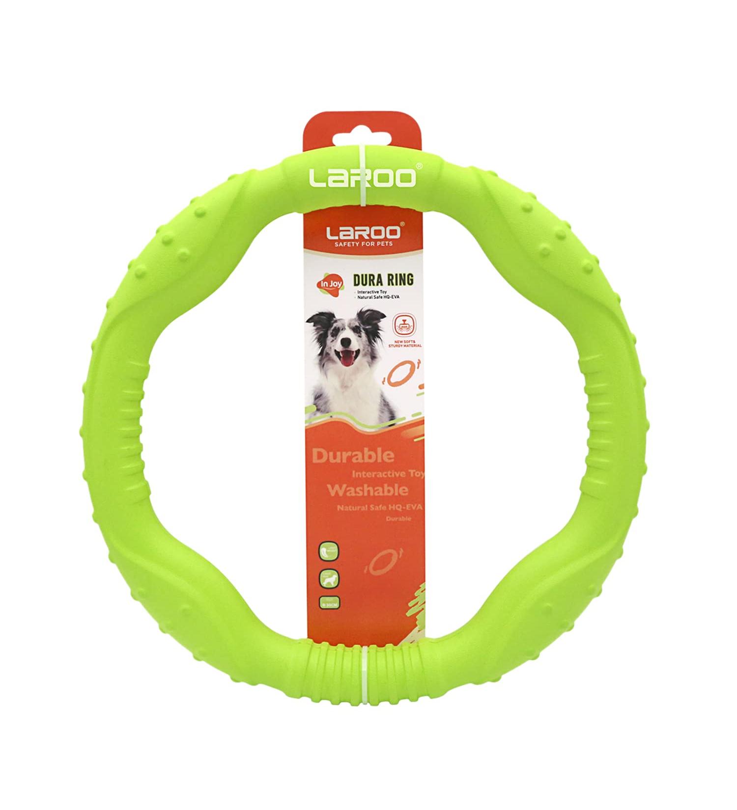 Laroo Dog Frisbee - Durable Water Toy for Medium & Large Dogs | Summer Pet Training Disc 30cm Green - Buy Online on GoSupps.com