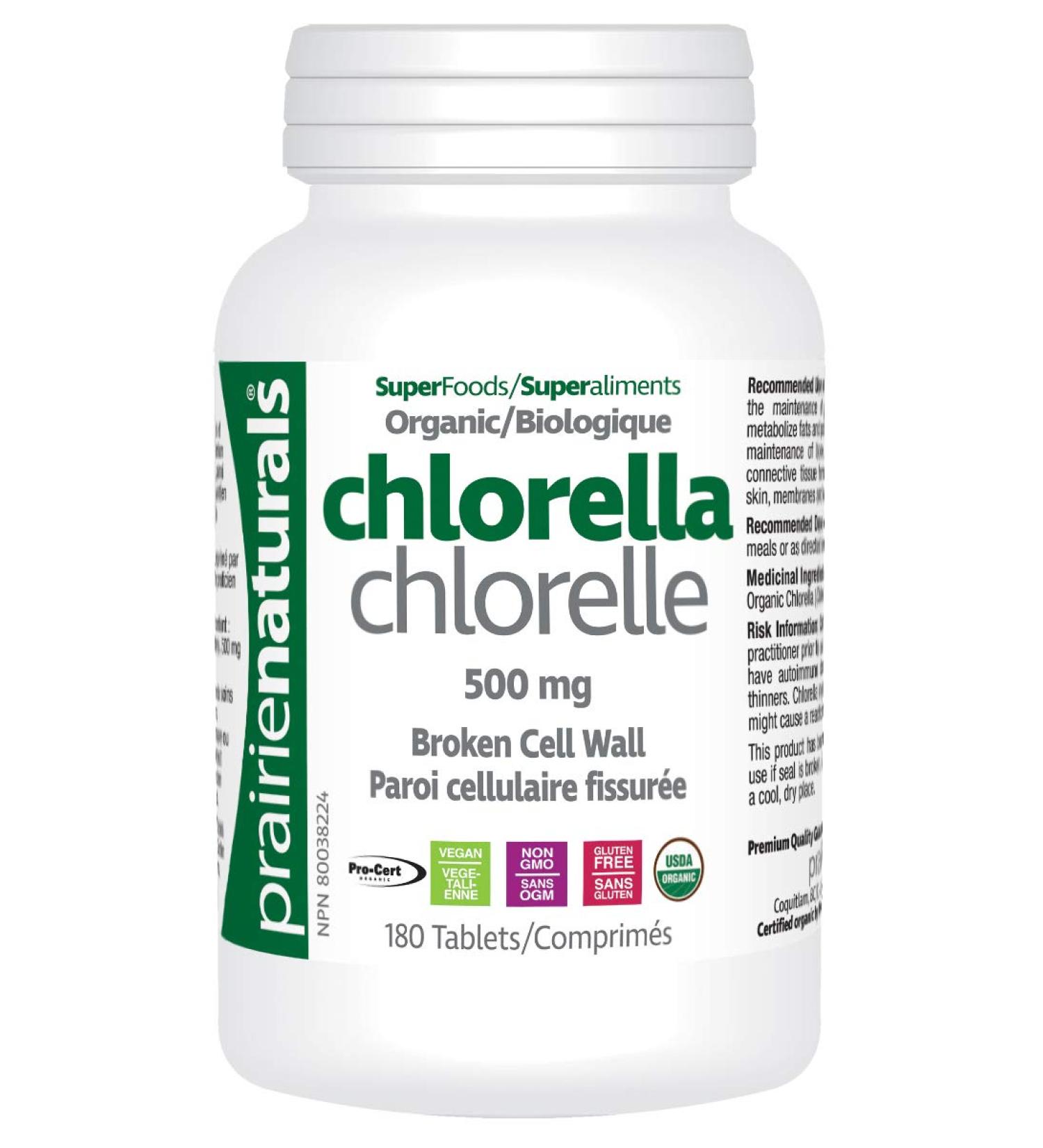 Prairie Naturals Organic Chlorella Broken Cell Wall Tablets - 180 Count 180 count (Pack of 1) - Buy Online on GoSupps.com
