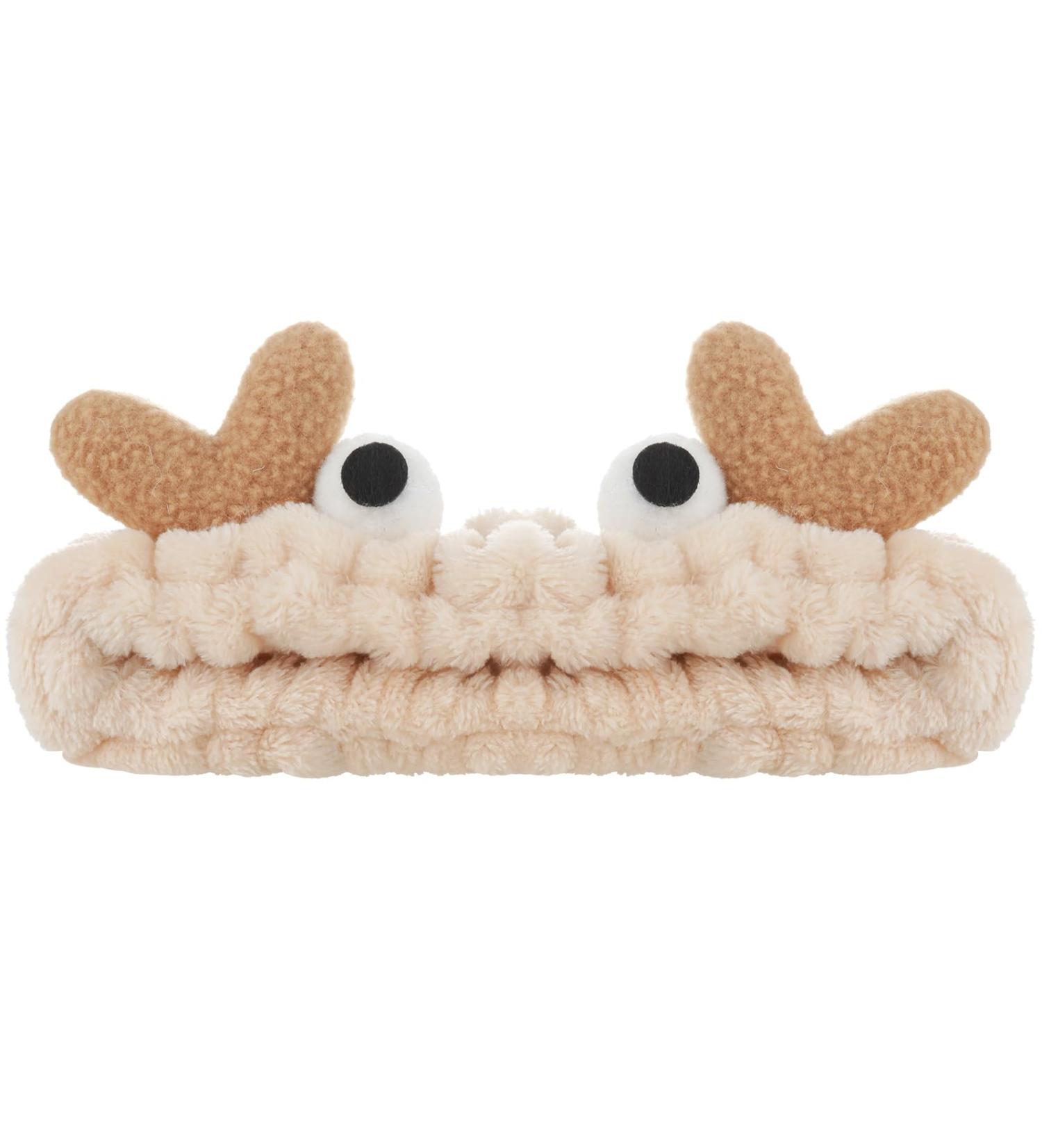 WLLHYF Face Wash Headband Facial Makeup Hairband Elastic Spa Headband Cute Coral Fleece Crab Hair Band Cartoon Creative Head Wraps Cute Christmas Hair Accessories for Women Girls Skincare Sports Khaki - Buy Online on GoSupps.com