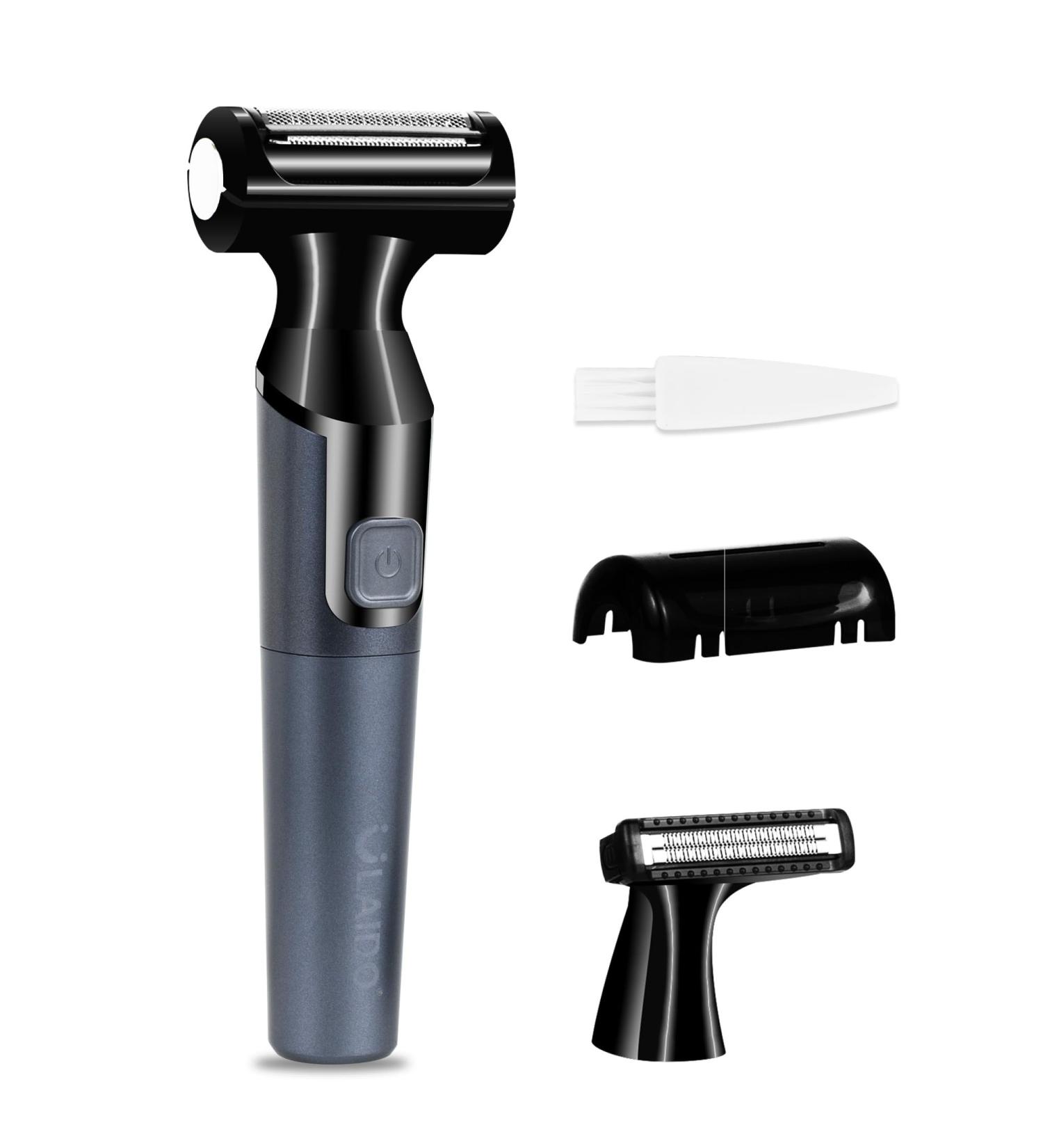 Buy Waterproof Electric Body Hair Trimmer for Men - Groin & Pubic Hair Groomer with Replacement Foil Heads | International Shipping Available - Buy Online on GoSupps.com