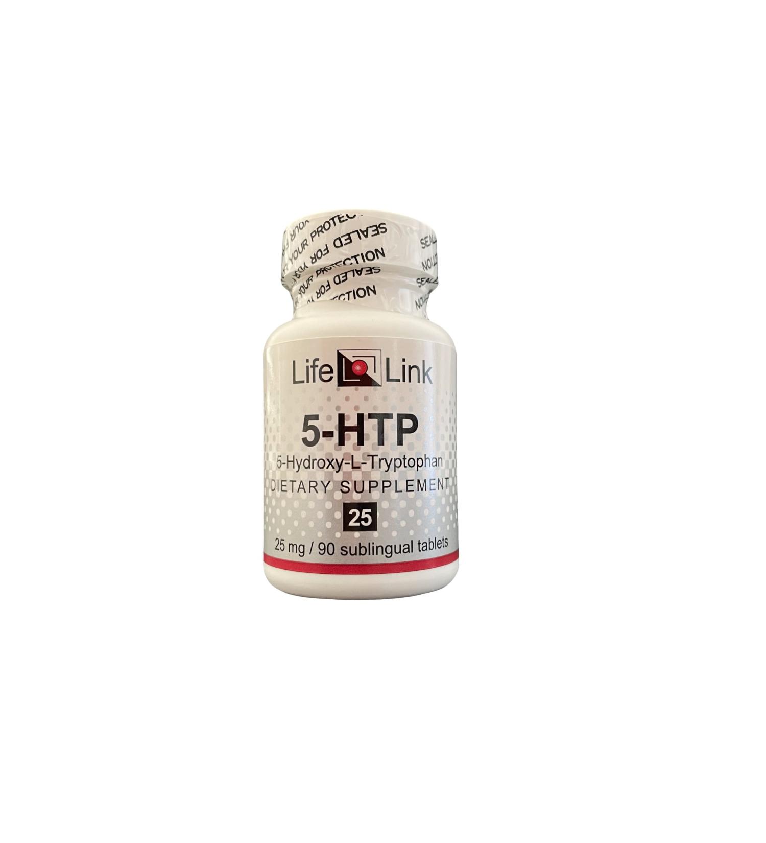 LifeLink 5-HTP (5-Hydroxy-L-Tryptophan) | 25 mg x 90 sublingual Tablets | Precursor to Serotonin | Made in The USA - Buy Online on GoSupps.com