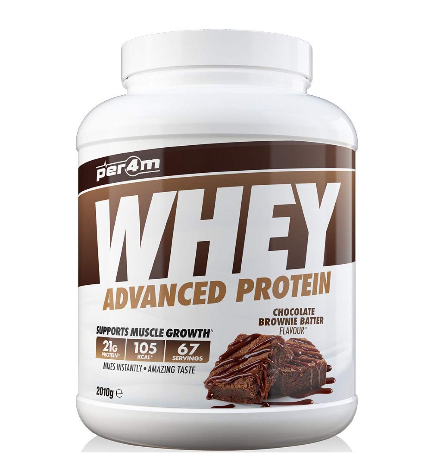 Protein Whey Powder - 67 Servings Low Sugar High Protein Shake with Amino Acids for Optimal Nutrition - Chocolate Brownie Batter (2010g - Buy Online on GoSupps.com