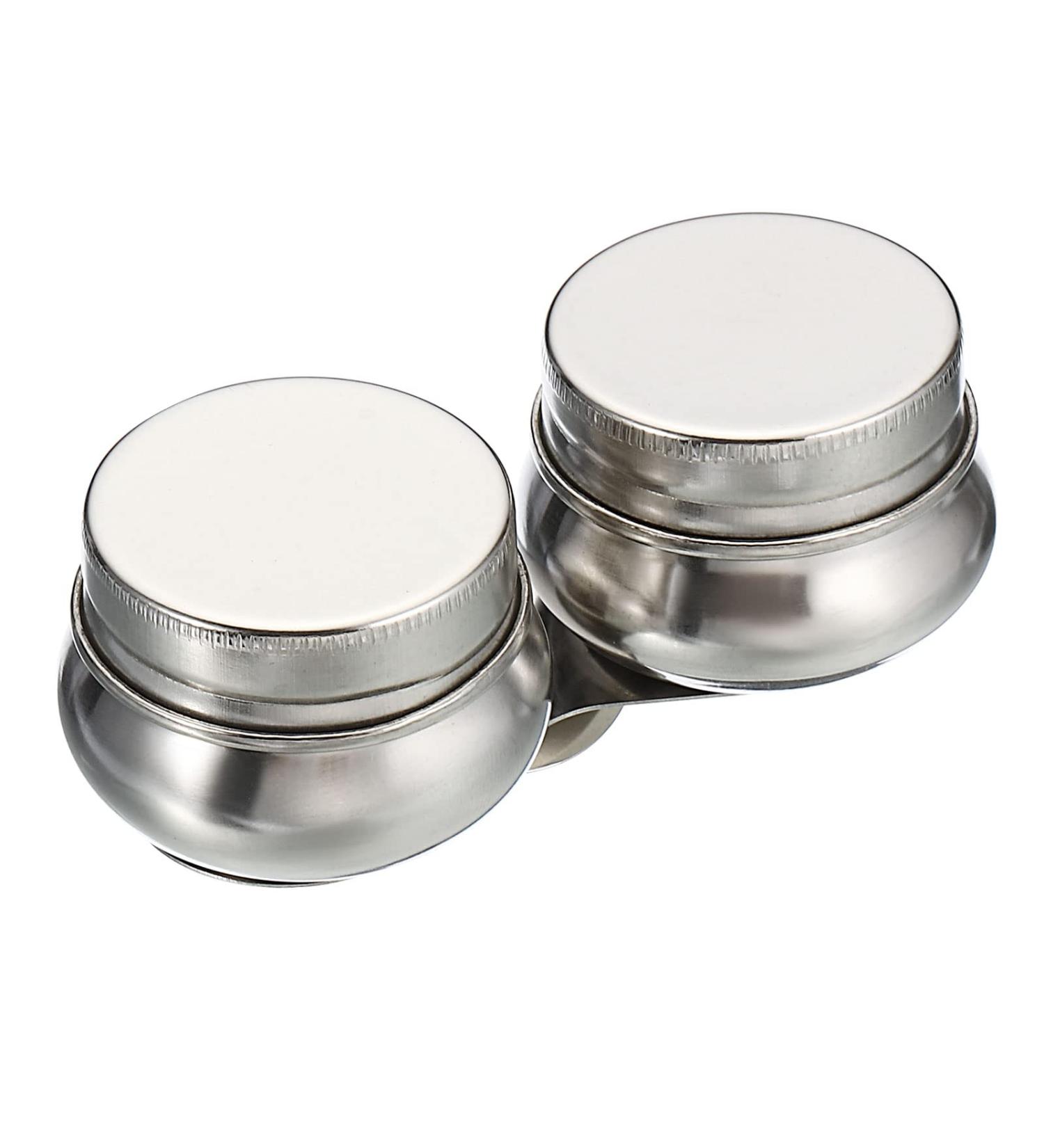 Stainless Steel Patikil Palette Cups - 3.5 x 1.8 Paint Pot Container with Lid and Clip for Oil Painting - Silver - Buy Online on GoSupps.com