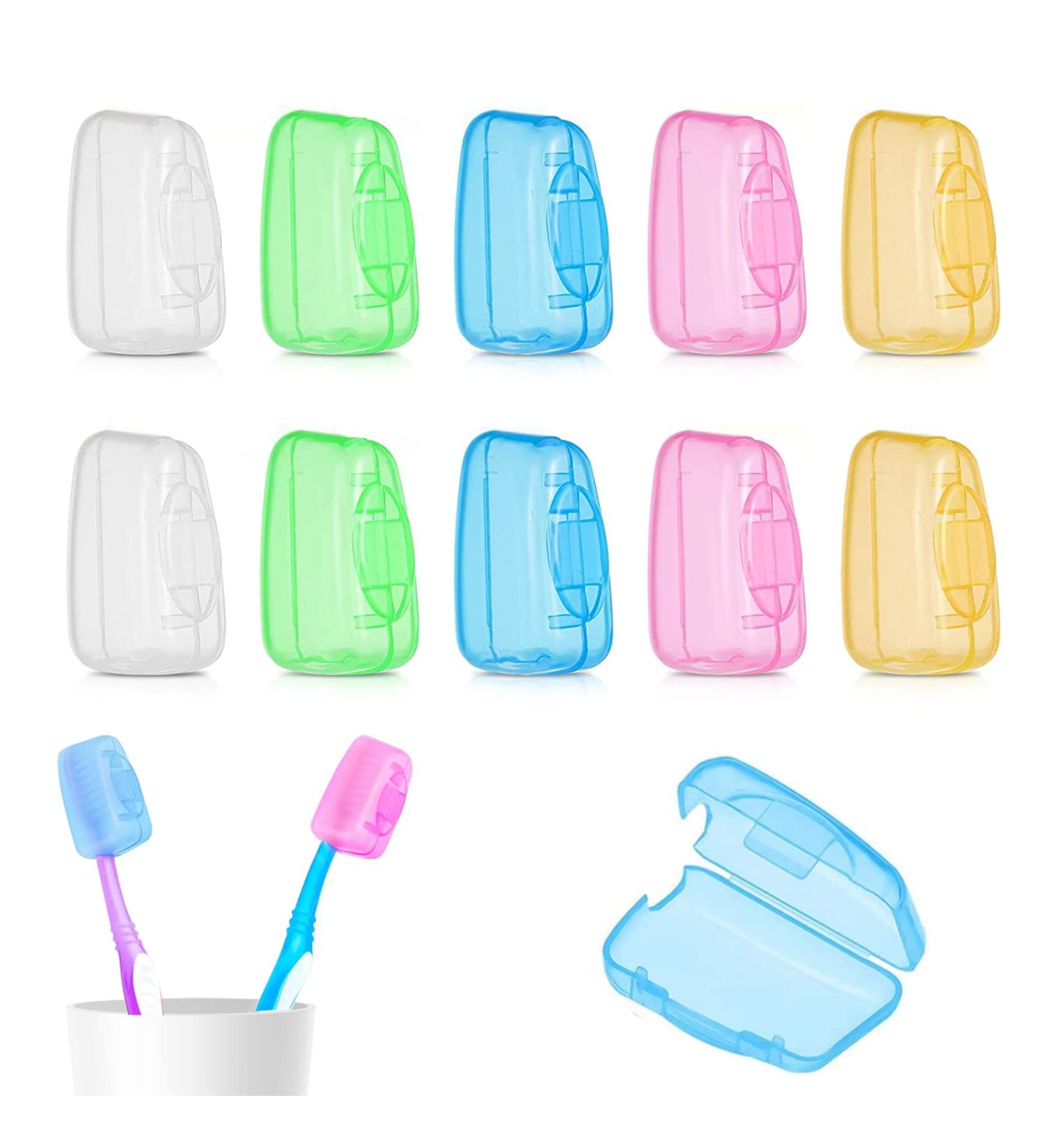 Catelves 10-Piece Travel Toothbrush Set with Protective Caps - 5 Color Options Available - Perfect for Travel and Hygiene - Buy Online on GoSupps.com