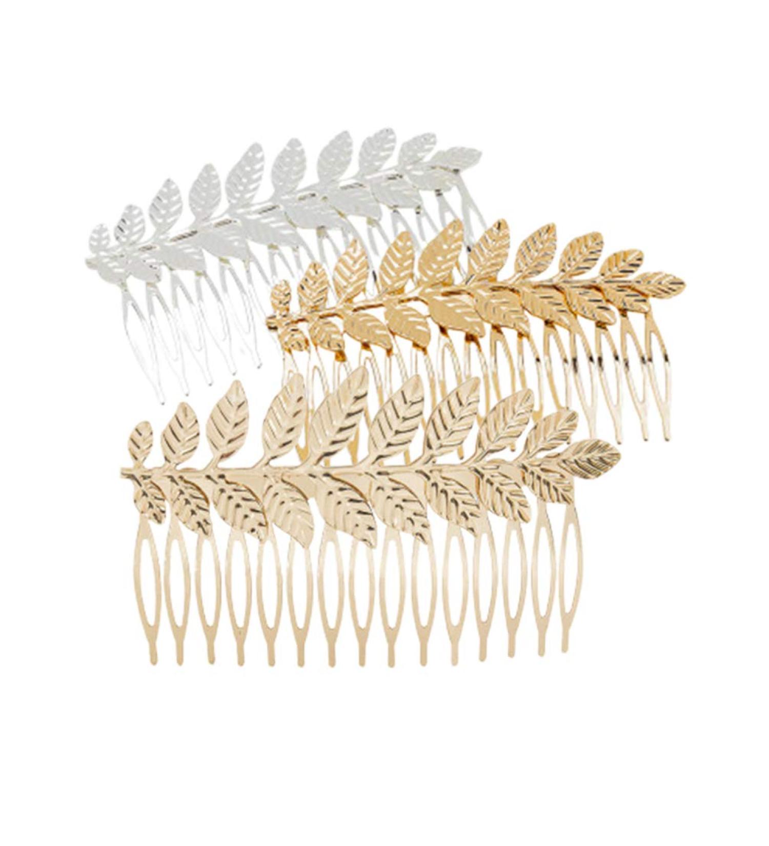 Minkissy 3-Piece Wedding Hairpin Set - Decorative Leaf Bride Accessories in Gold Silver & Rose Gold - Buy Online on GoSupps.com