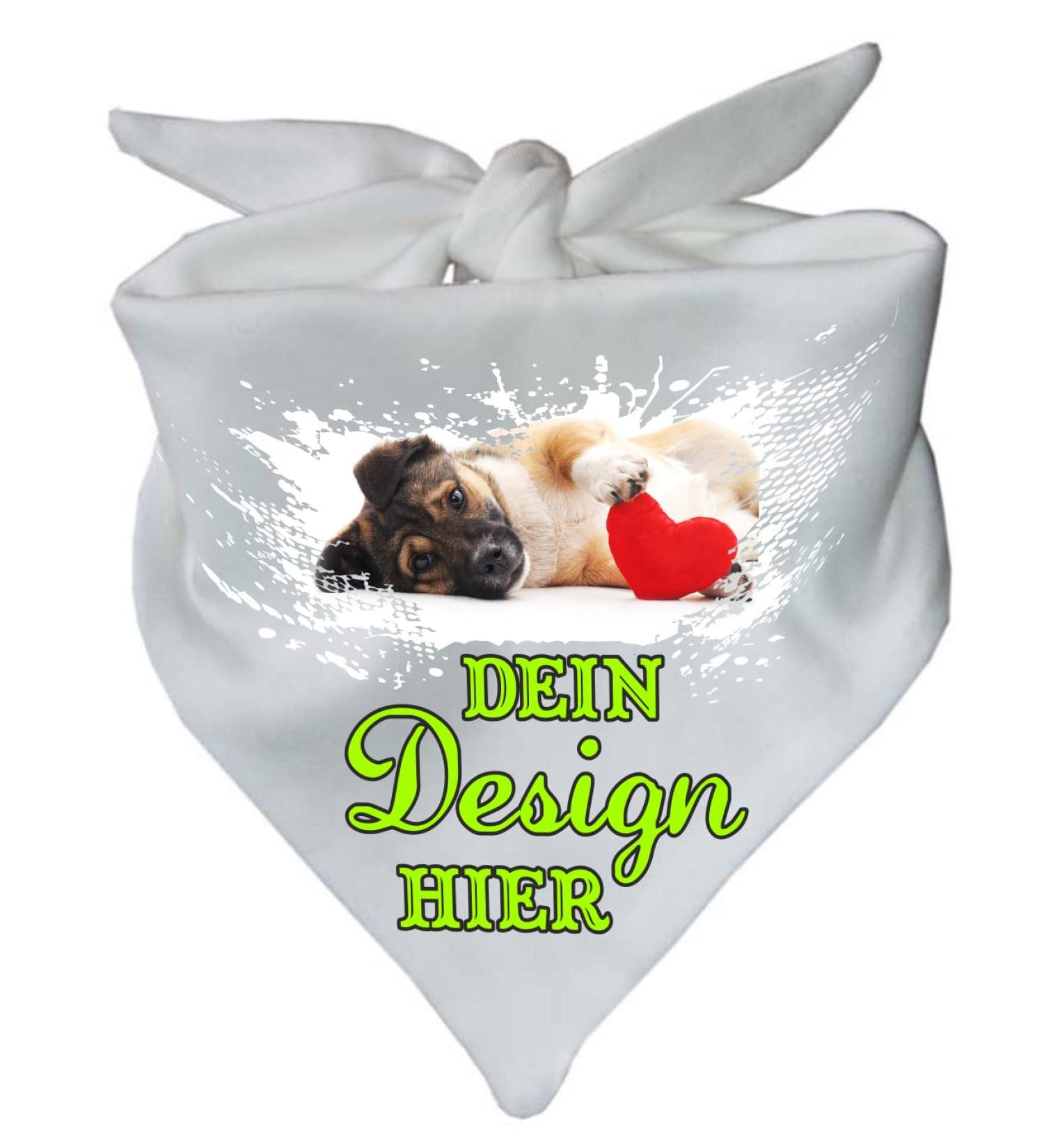 Personalized Dog Triangular Scarf - Custom Motif - White (68 x 20 cm) - International Shipping - Buy Online on GoSupps.com