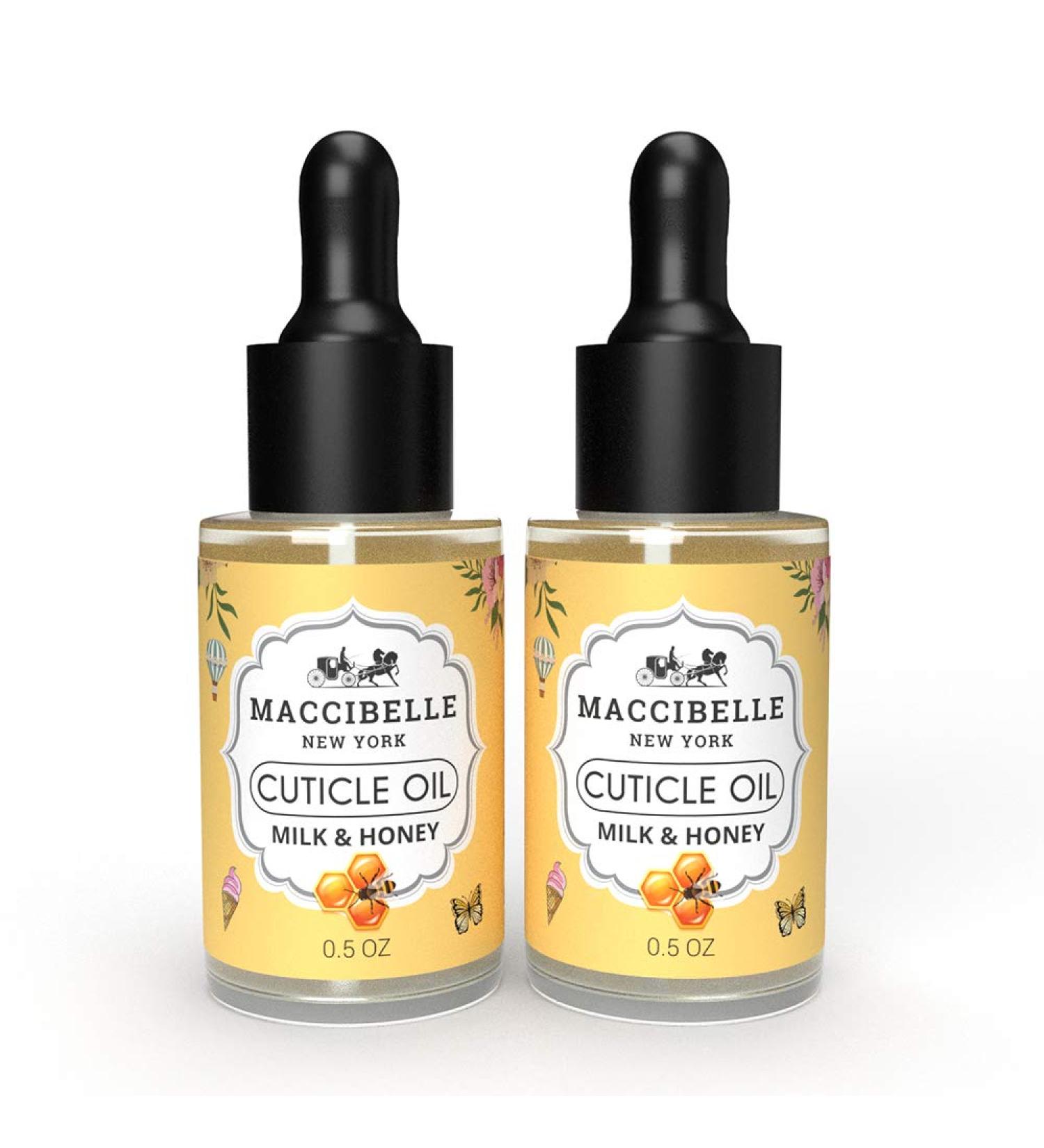 Maccibelle Cuticle Oil 2-Pack - Milk & Honey, 0.5 oz Bottles | Heal Dry, Cracked Cuticles - Buy Online on GoSupps.com