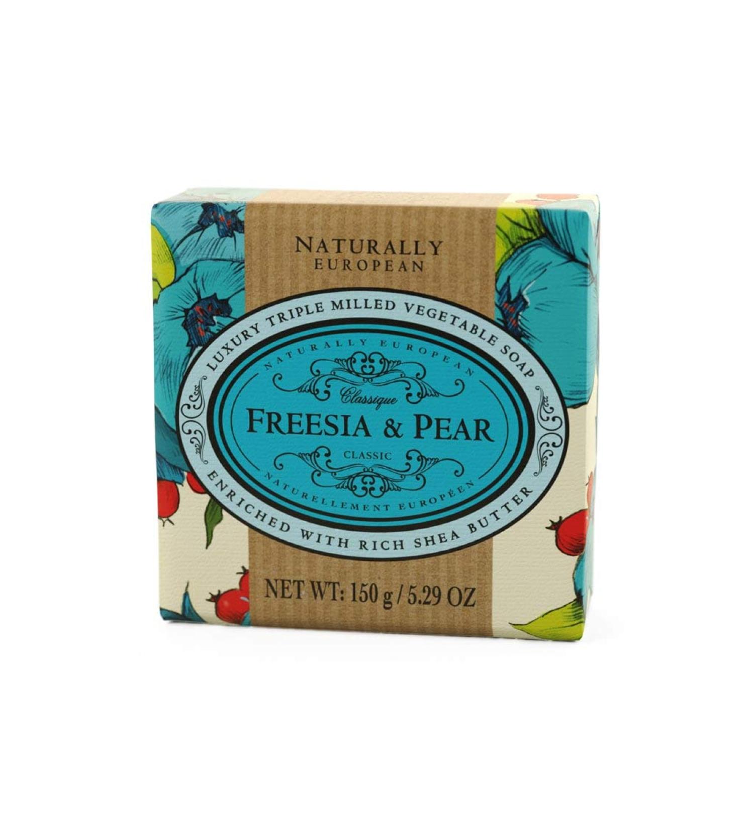 Naturally European Freesia & Pear Triple-Milled Shea Butter Soap 150g/5.29oz - Buy Online on GoSupps.com