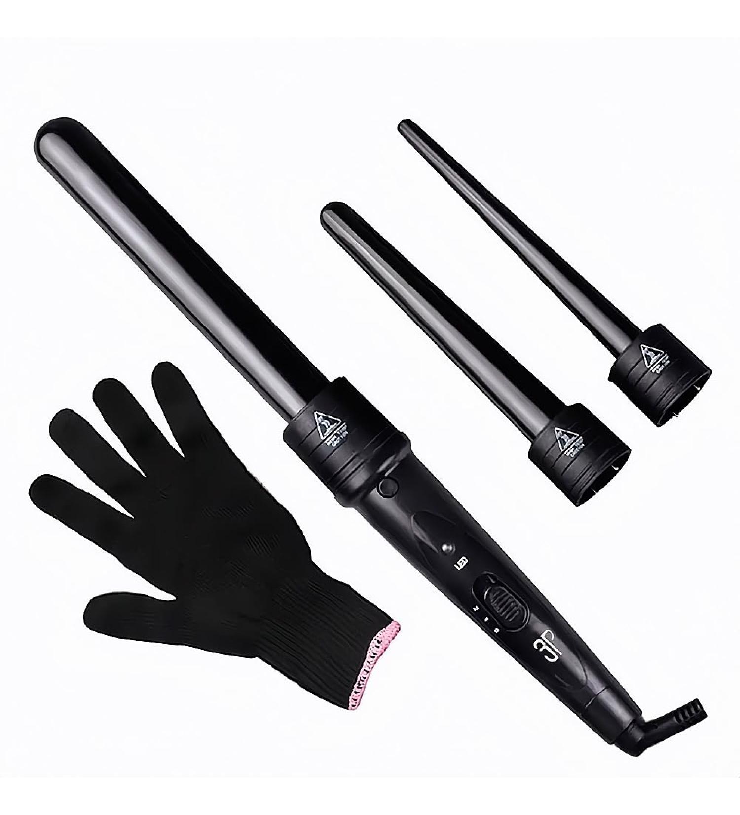 3 in 1 Curling Wand Set Hair Curling Iron Interchangeable Barrel Hair Curler for All Hair Types Curling Iron Wand with Heat Resistant Glove Gift for Girls Women - Buy Online on GoSupps.com