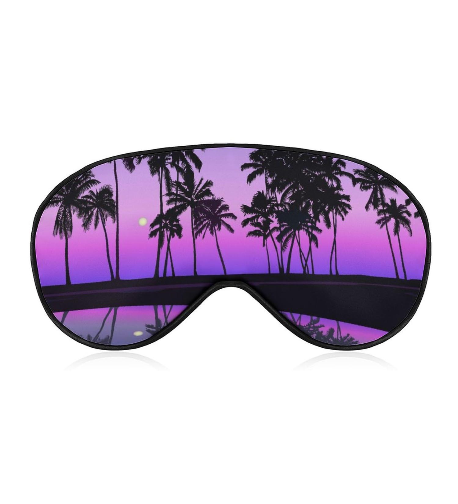 Tropical Night Seashore Sleep Mask - Adjustable Blindfold for Sleeping & Travel - Buy Online on GoSupps.com