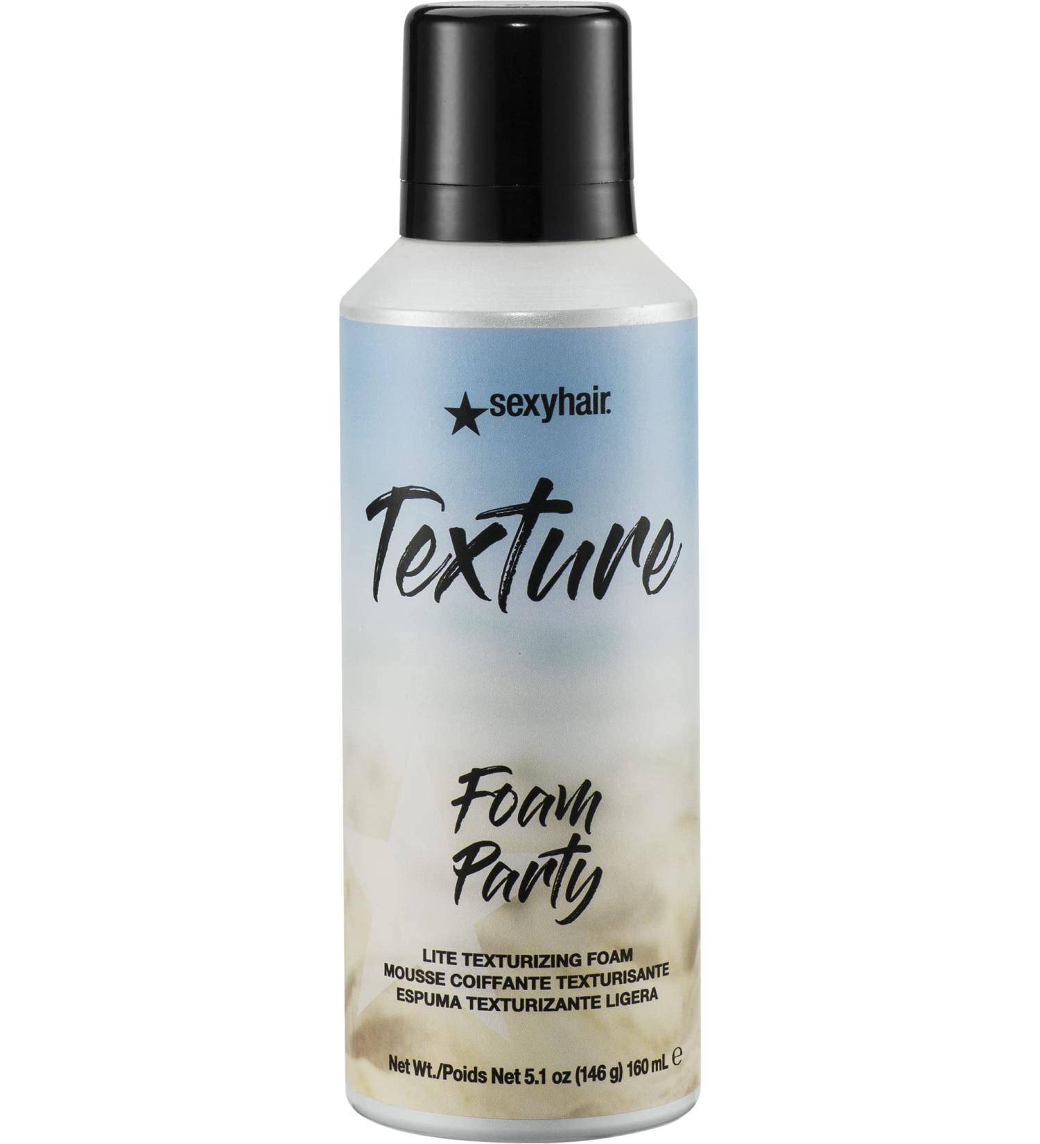 SexyHair Texture Foam Party Lite Texturizing Foam 5.1 Oz | Buildable Hold | Adds Shine | All Hair Types - Buy Online on GoSupps.com