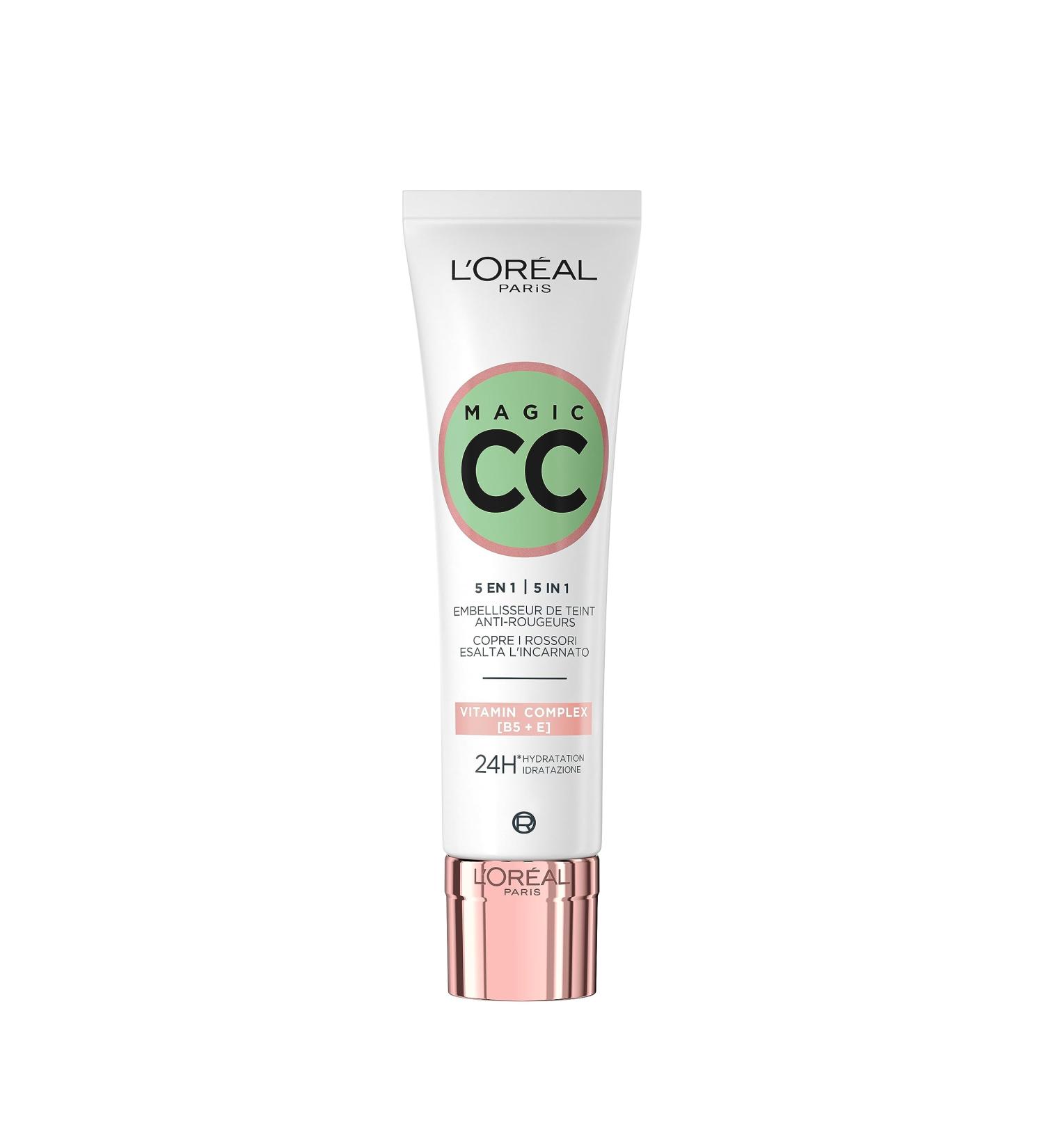 L'Or al Paris Magic CC Cream with SPF 20 Anti-Redness and Colour Correcting With Vitamins B5 and E Lightweight Hydrating Formula Adapts to Skin Tone for a Natural Glowy Finish 30 ml CC Cream 30 ml (Pack of 1) - Buy Online on GoSupps.com