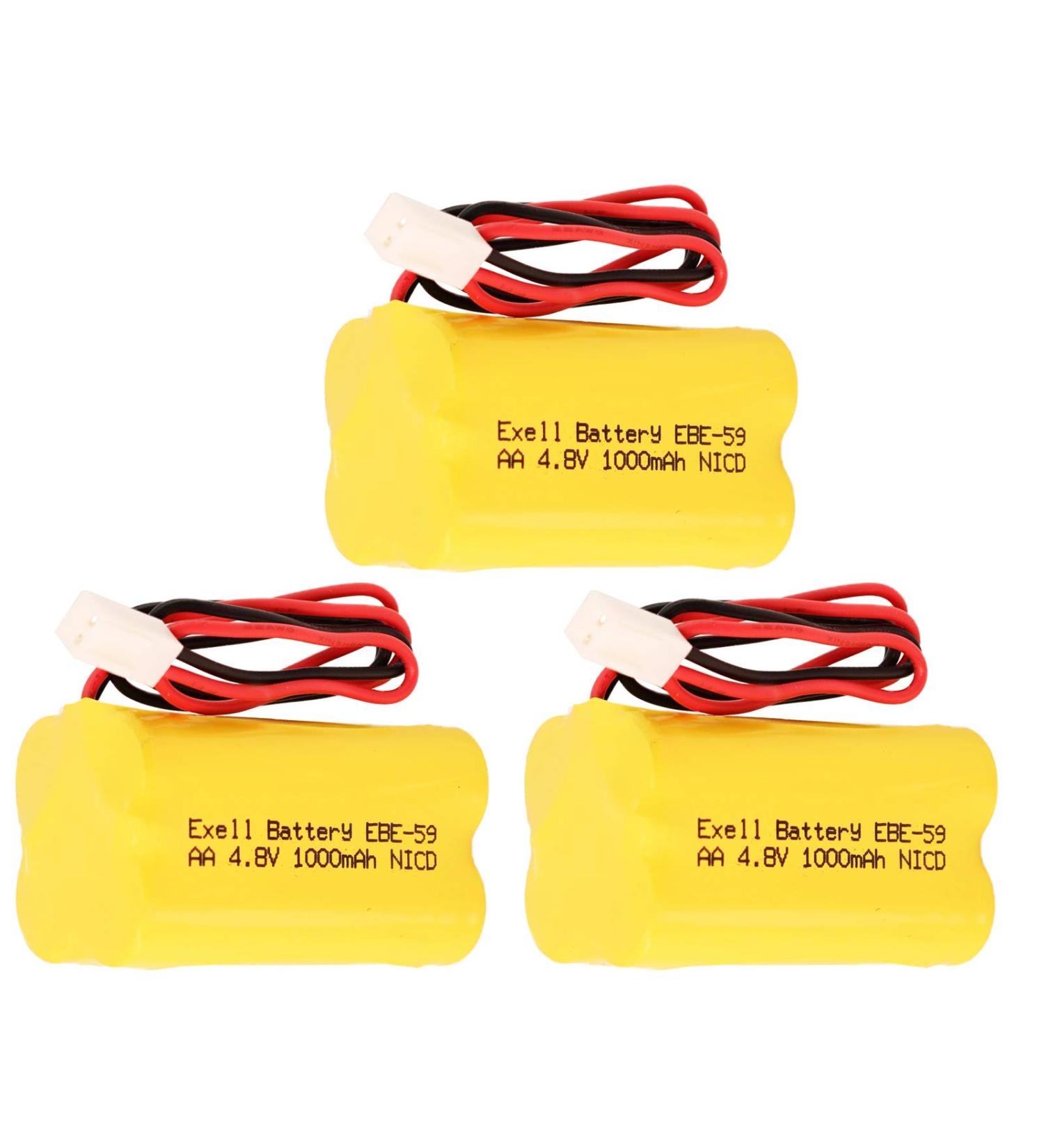 Buy 3-Pack 4.8V 1000mAh Exell Emergency Lighting Battery - Replaces Osi A150321 Astralite 20-0001 Day-Brite CXL6VBXT CXXL3GW ANIC0811 - International Shipping Available - Buy Online on GoSupps.com