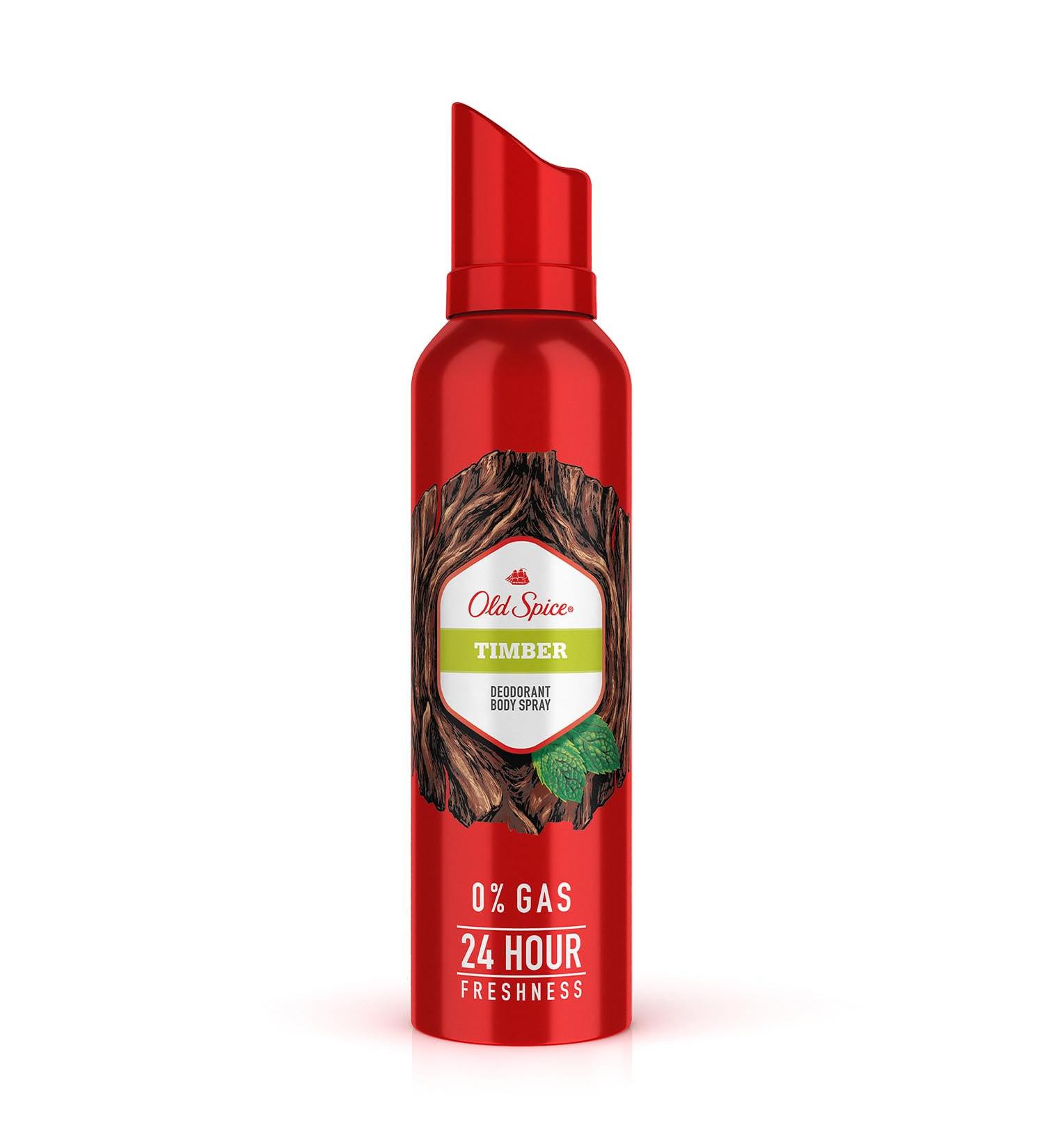 Buy Old Spice Timber 0% Gas Deodorant Body Spray for Men (115 gm / 140 ml) - International Shipping Available - Quality Body Spray from India - Buy Online on GoSupps.com