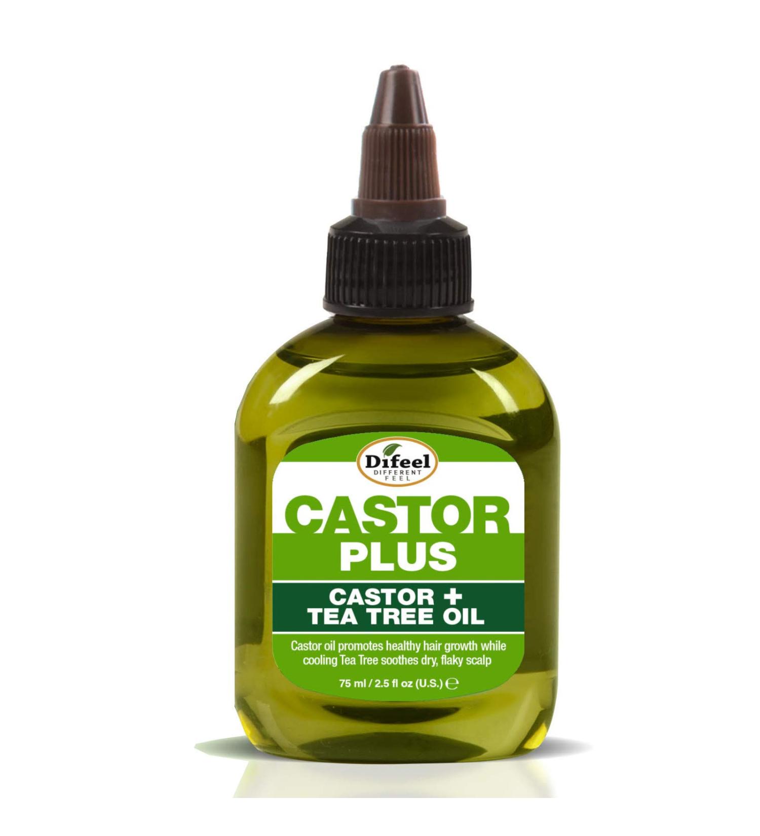 Difeel Premium Castor Plus Tea Tree Hair Oil - Pro-Growth & Scalp Care 2.5 oz - Buy Online on GoSupps.com