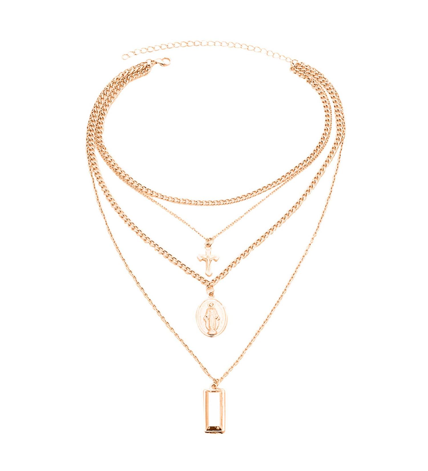 MarryLee Women's Retro Exaggerated Personality Multi-Layer Pendant Jewelry Necklace Fashion (Gold) - Buy Online on GoSupps.com