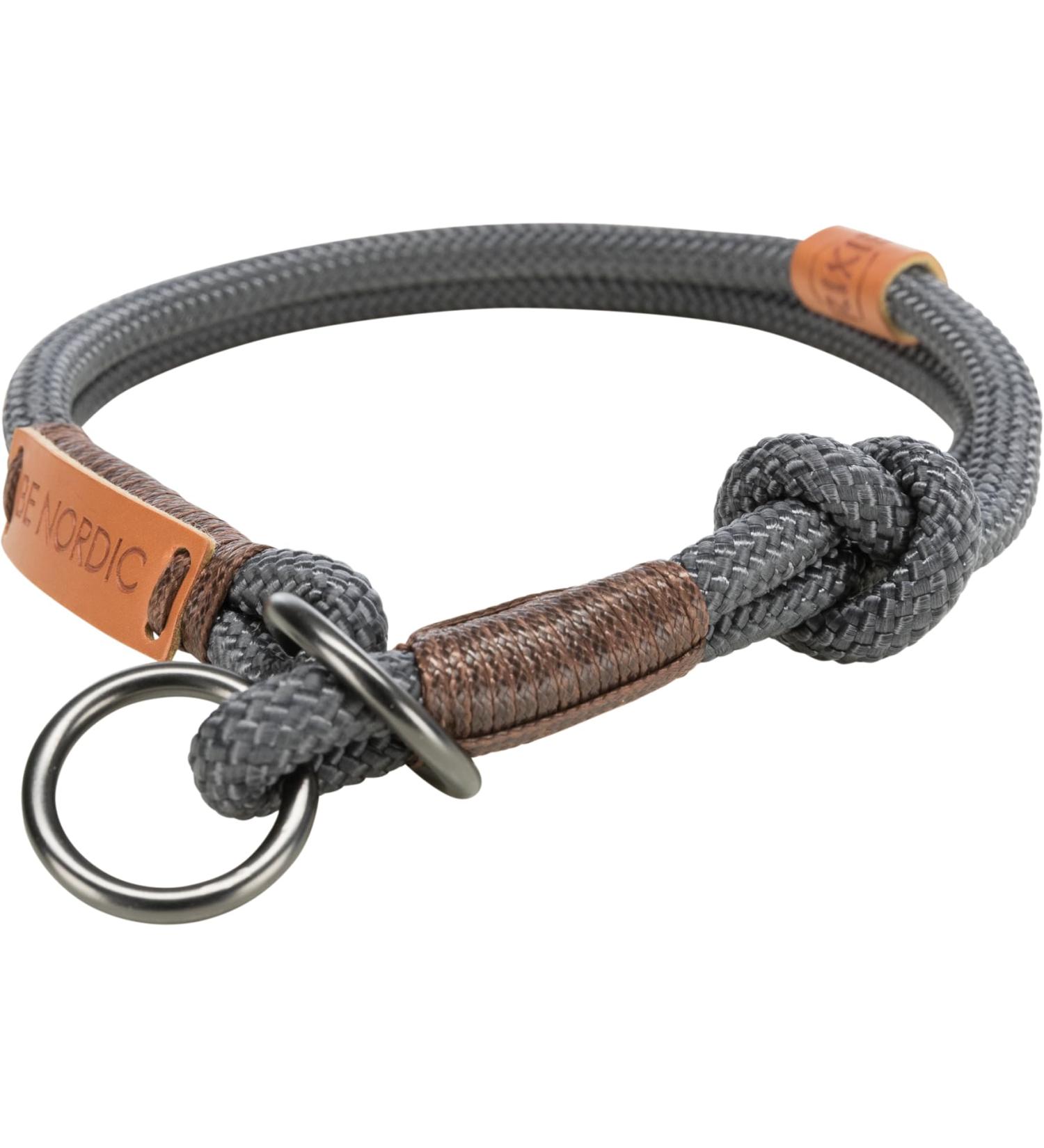 Trixie Zug-Stop Hundehalband Be Nordic L - Comfortable Large Dog Collar in Dark Gray/Brown - Robust & Elegant Design for Training Limitations - 17281 - Buy Online on GoSupps.com
