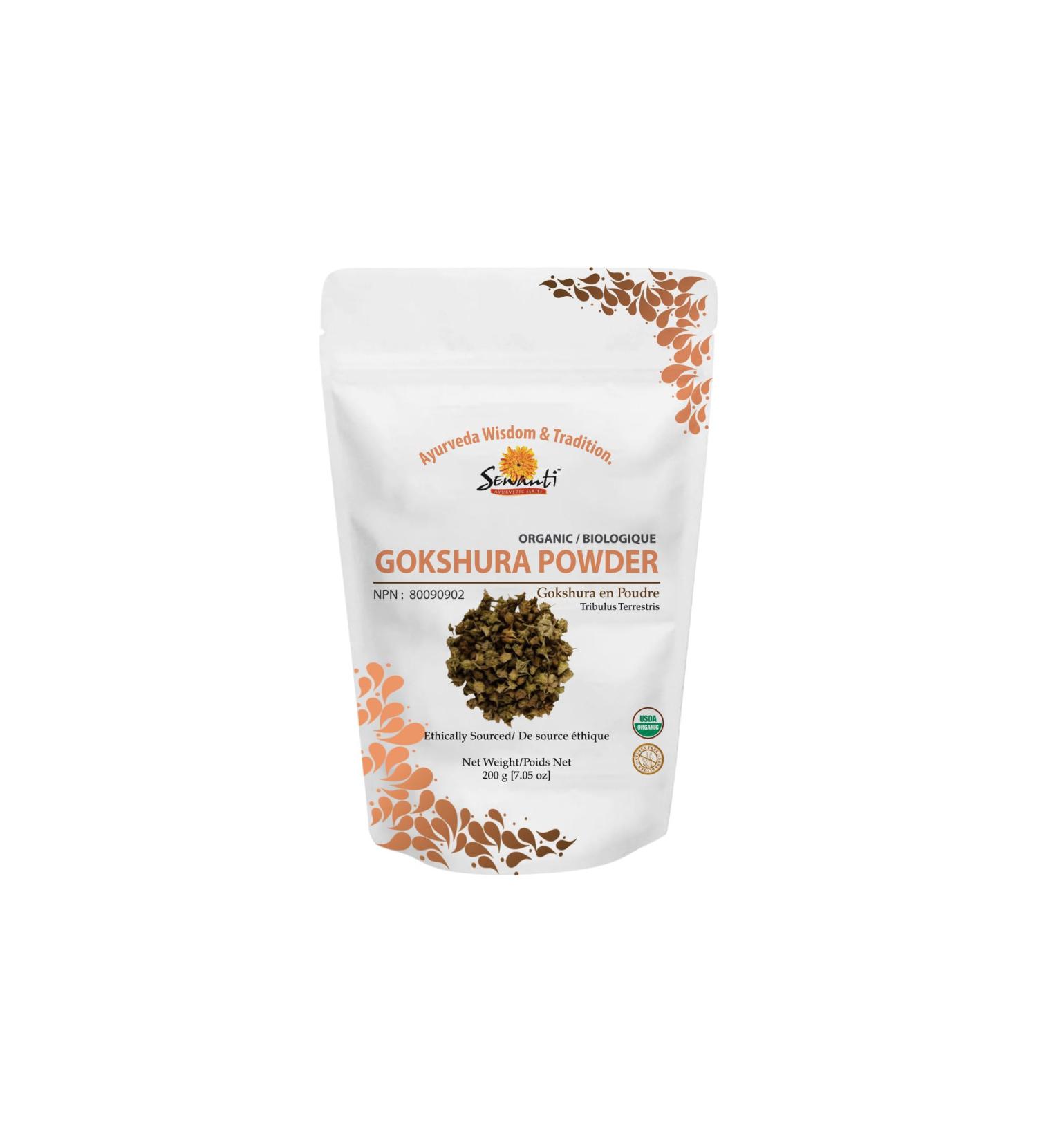 Organic Gokshura Powder NPN 80090902/Raw Tribulus Terrestris/ 200g