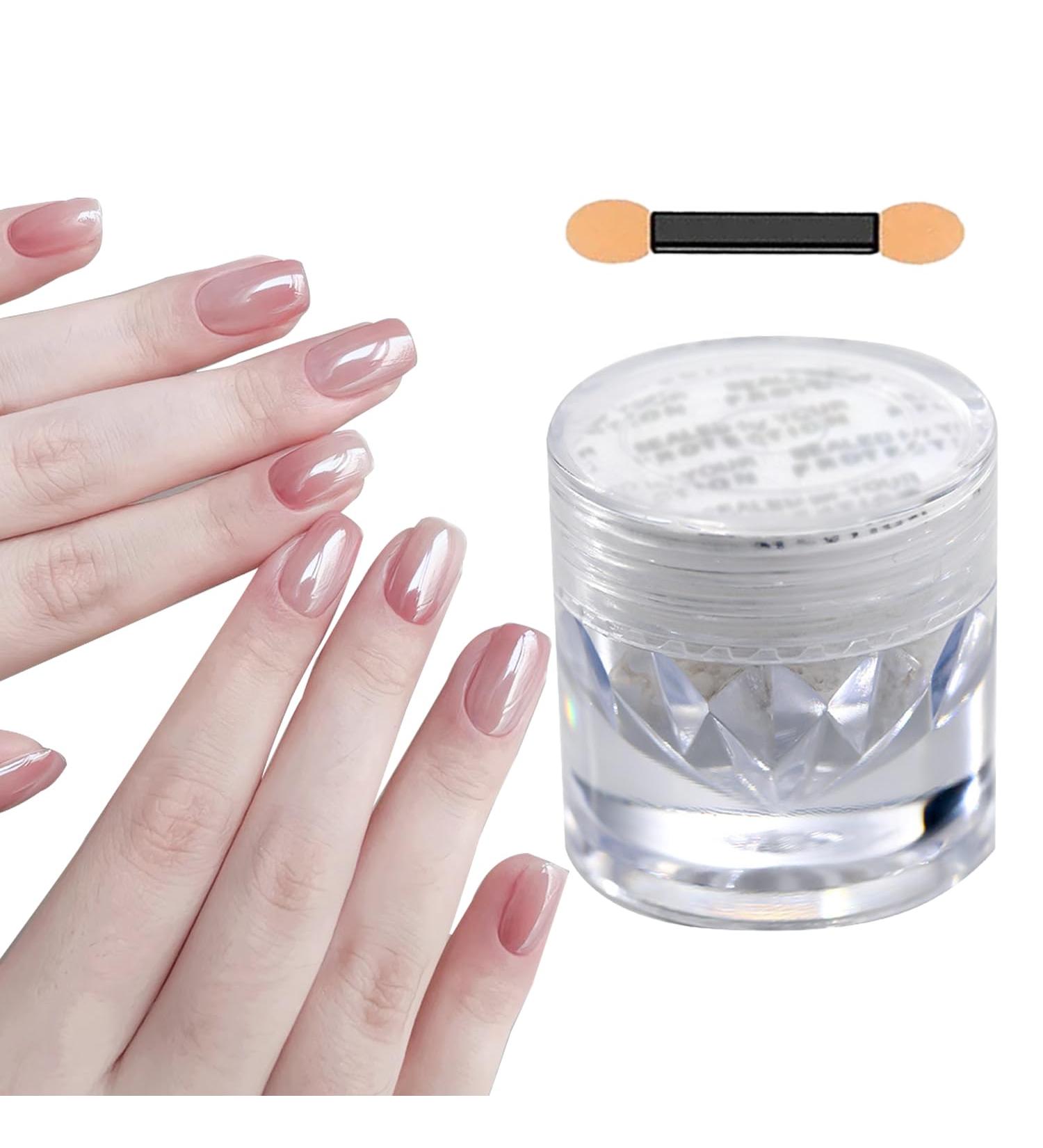  Bellecrey 1 Pot White Pearlescent Clear Chrome Mirror Aurora Effect Iridescent Pigment Powder for Nail Art Chrome Nail Powder for Gel Polish Manicure Decorations - Buy Online on GoSupps.com