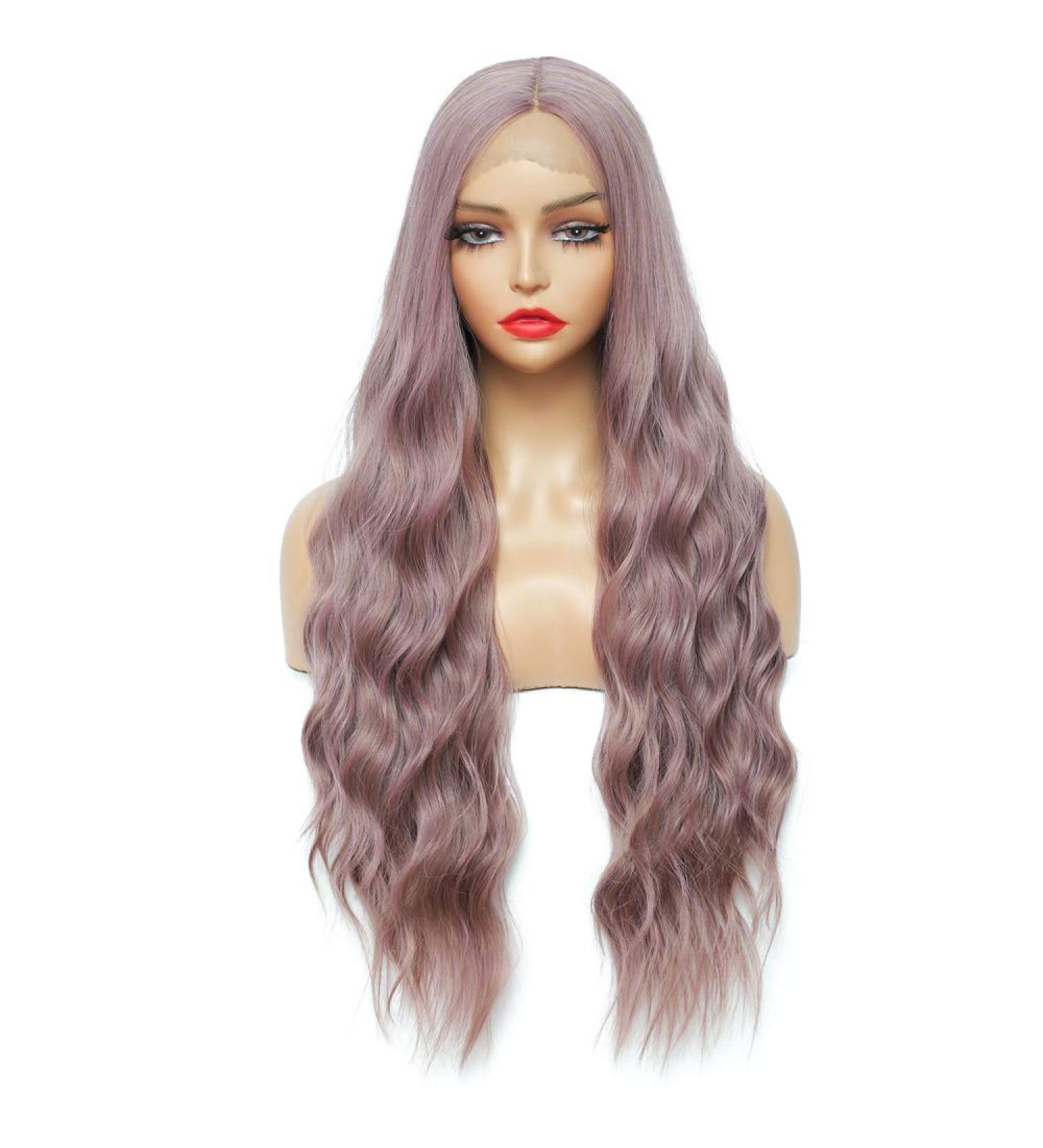 Buy Sylhair 30 Lila Lace Front Synthetic Wig - Long Curly Wavy Wig for Daily Use | 612/68/36# - Realistic Simulation Scalp 4 - Buy Online on GoSupps.com