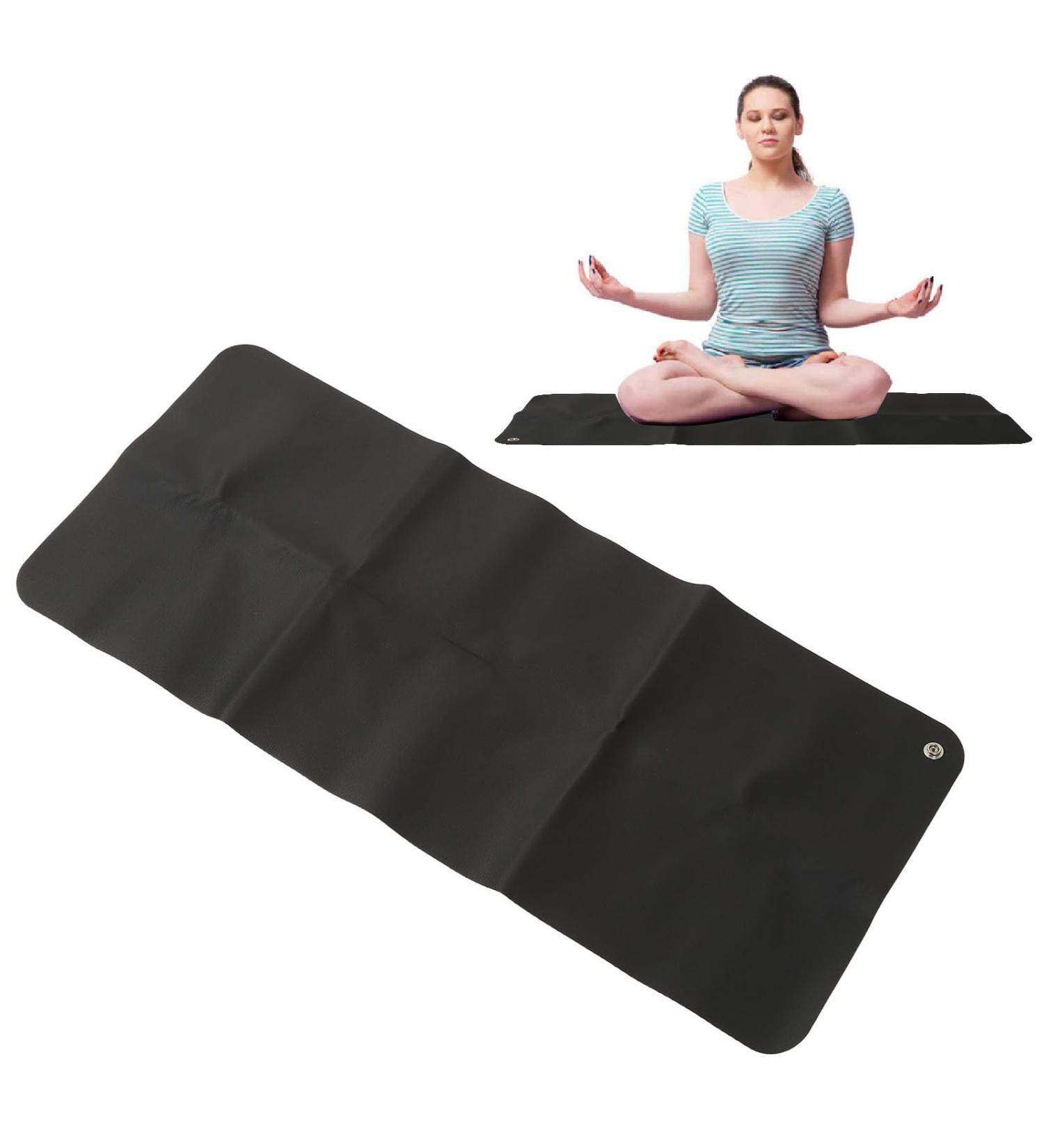 Earth of Yoga Mat Black Soft PU Ground Mat for Stress Relief & Anxiety Reduction | 30x68 cm | Perfect for Elderly | 5m Cable - Buy Online on GoSupps.com