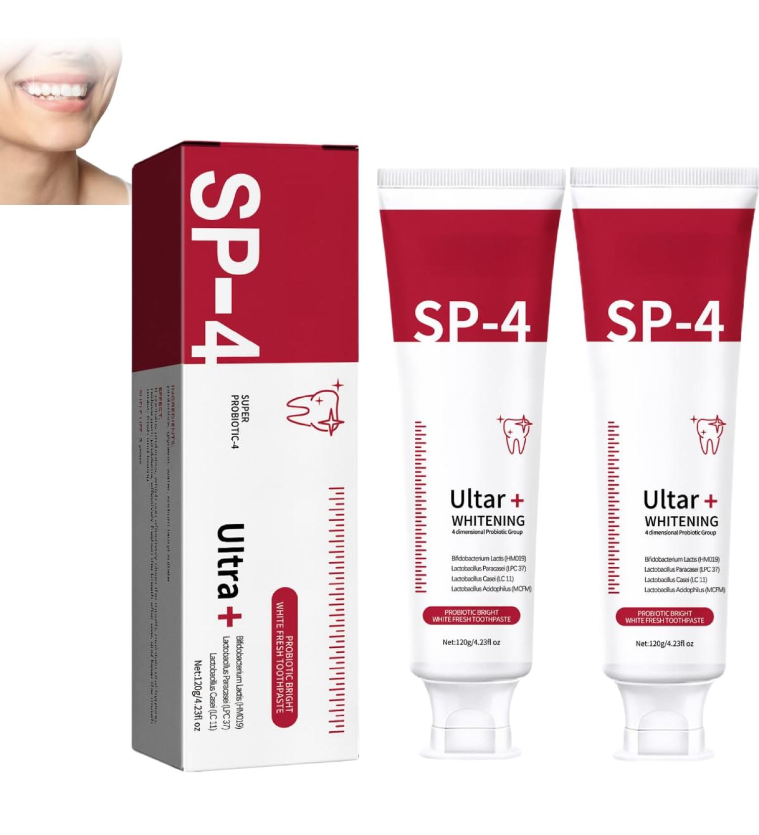 Sp4 Probiotic Whitening Toothpaste Fresh Breath Toothpaste Sp4 Teeth Whitening Paste Sp4 Deep Cleansing Care Toothpaste 2pcs B - Buy Online on GoSupps.com